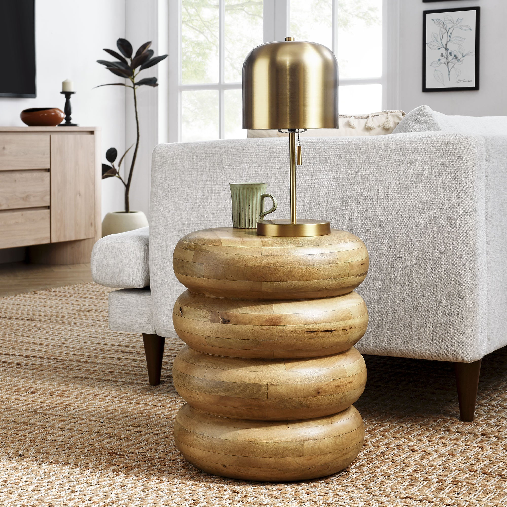 Ellery Round Stacked Wood Side Table by Modway - Image 6