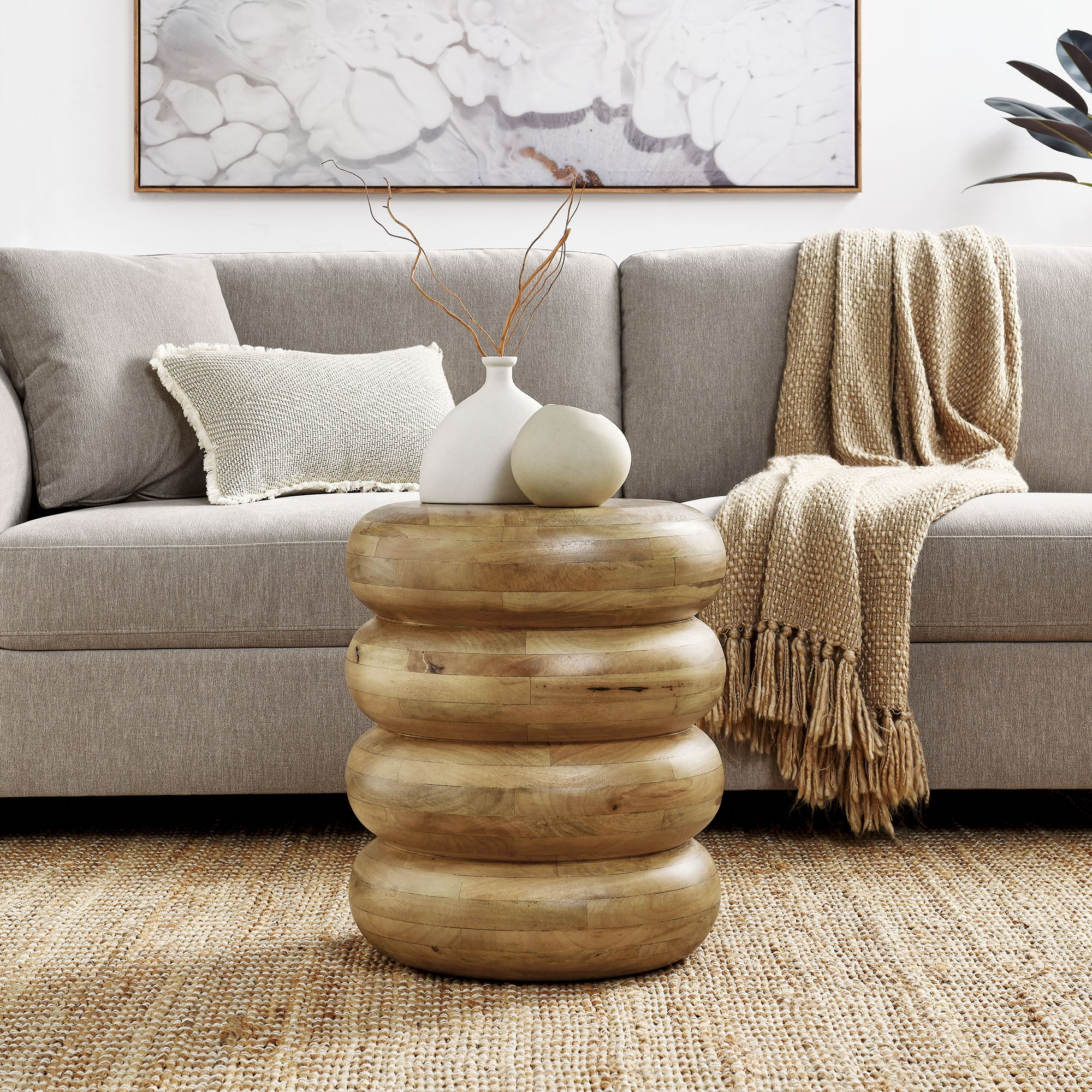 Ellery Round Stacked Wood Side Table by Modway - Image 7