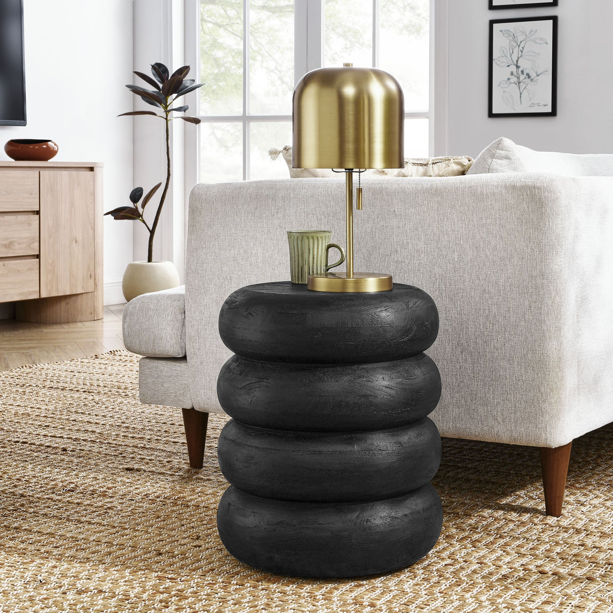 Ellery Round Stacked Wood Side Table by Modway - Image 9