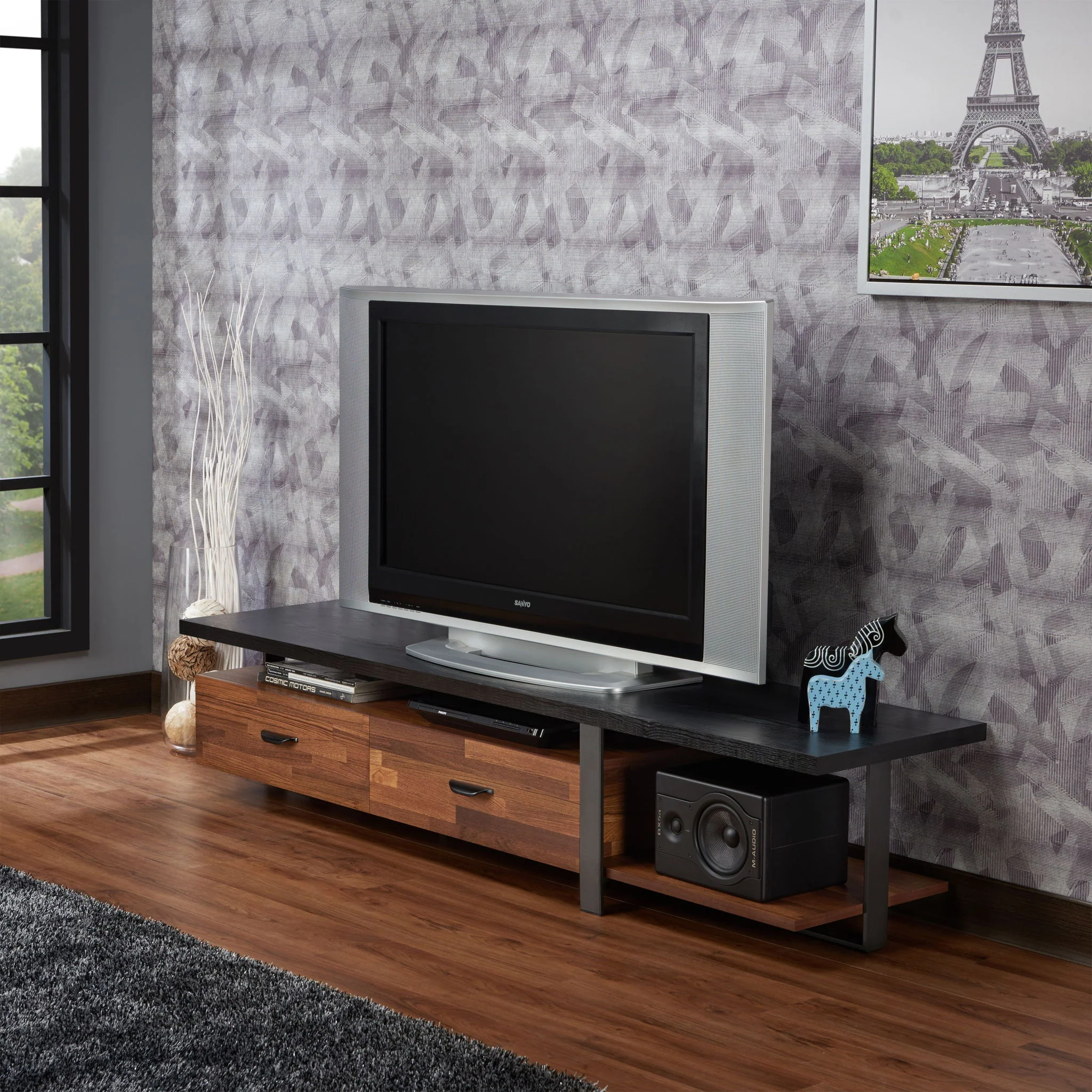 Elling - TV Stand - Walnut / Black - Image 2