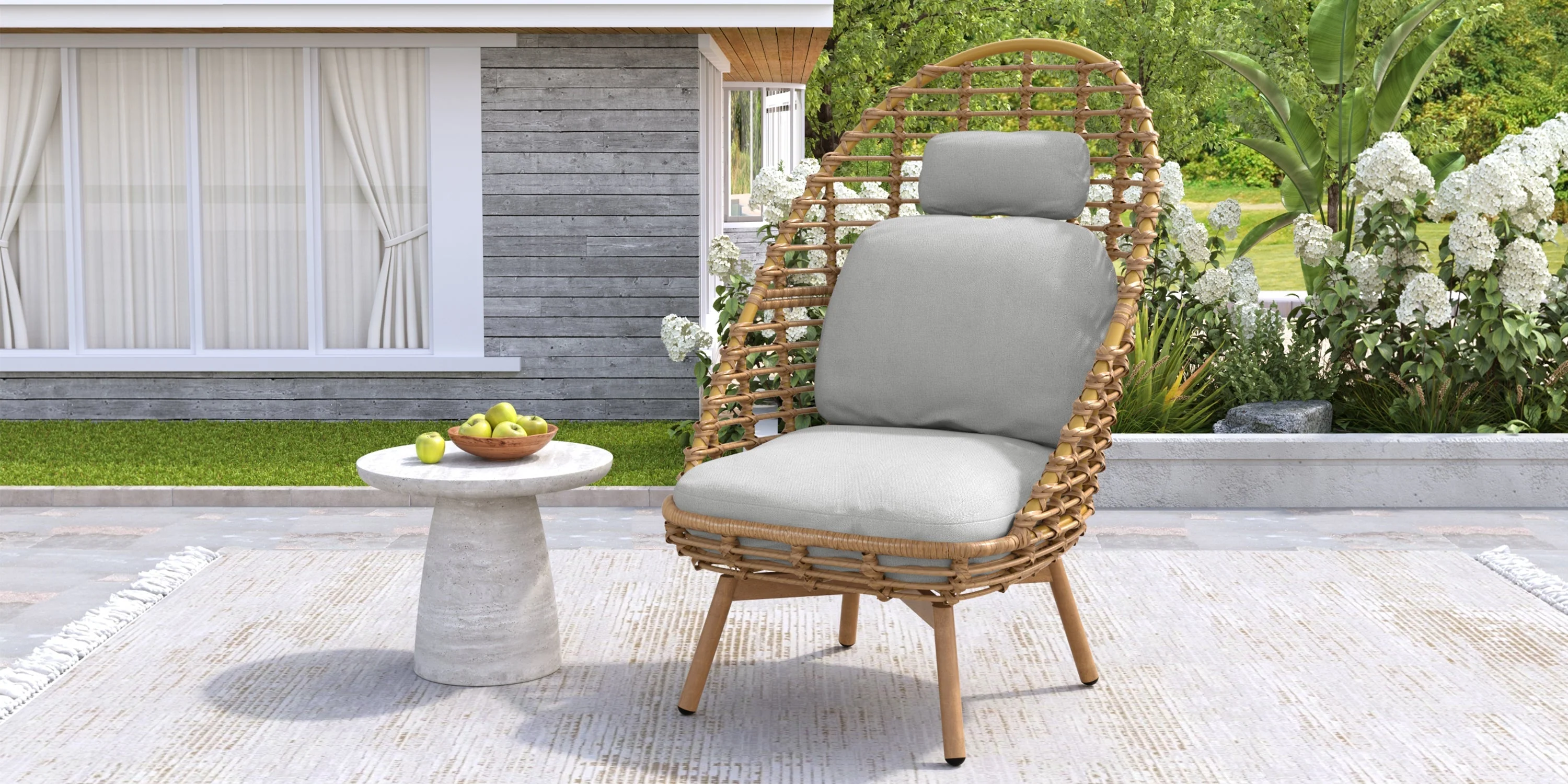 Ellis Outdoor Wicker High-Back Swivel Lounge Chair - Image 13