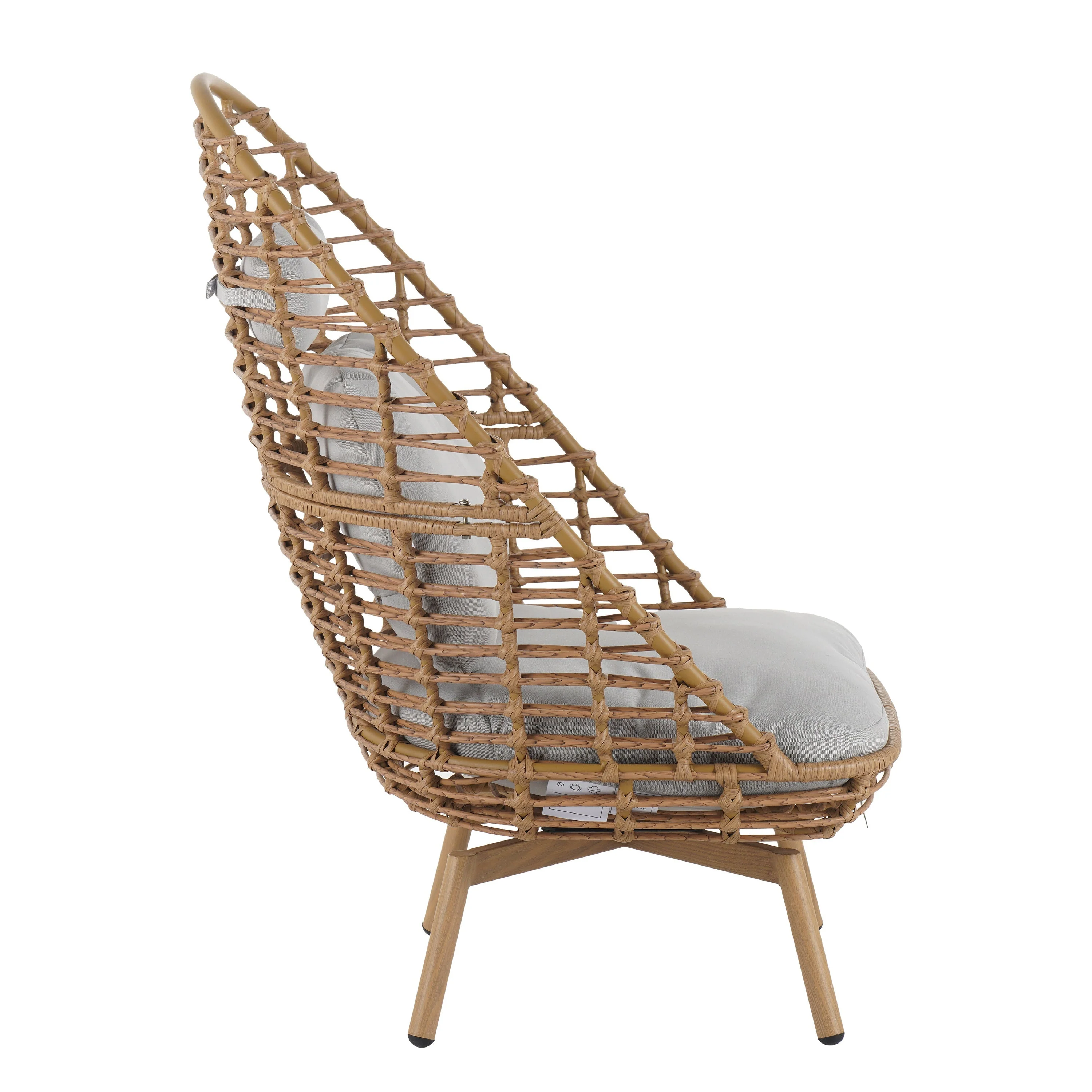 Ellis Outdoor Wicker High-Back Swivel Lounge Chair - Image 4