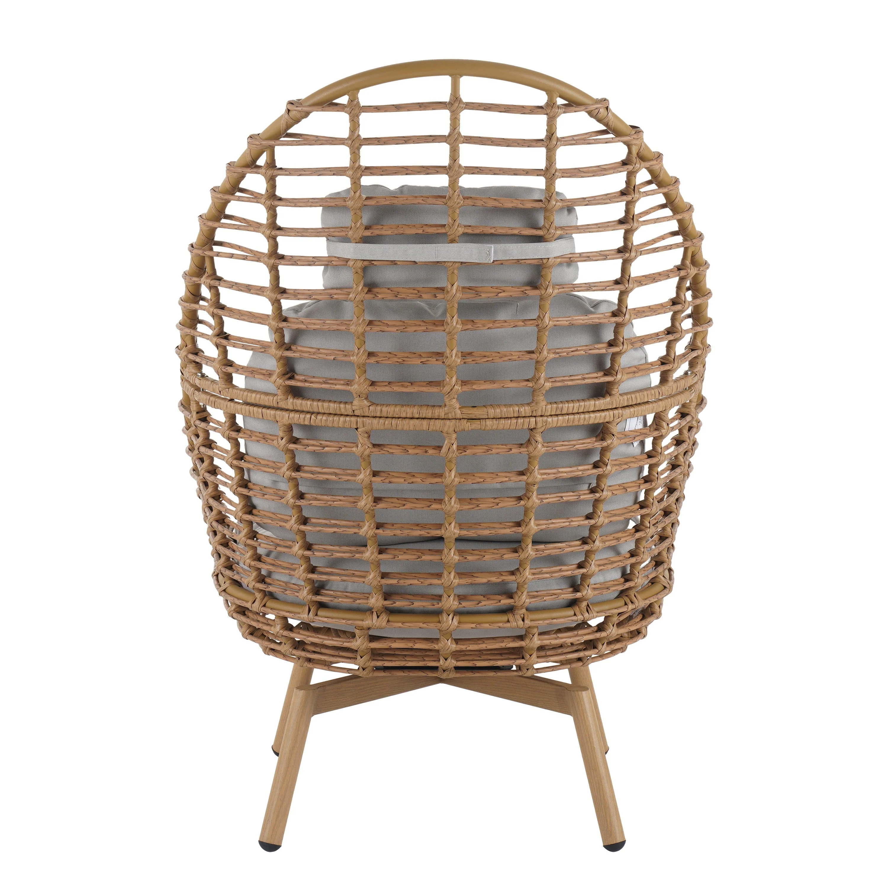 Ellis Outdoor Wicker High-Back Swivel Lounge Chair - Image 5