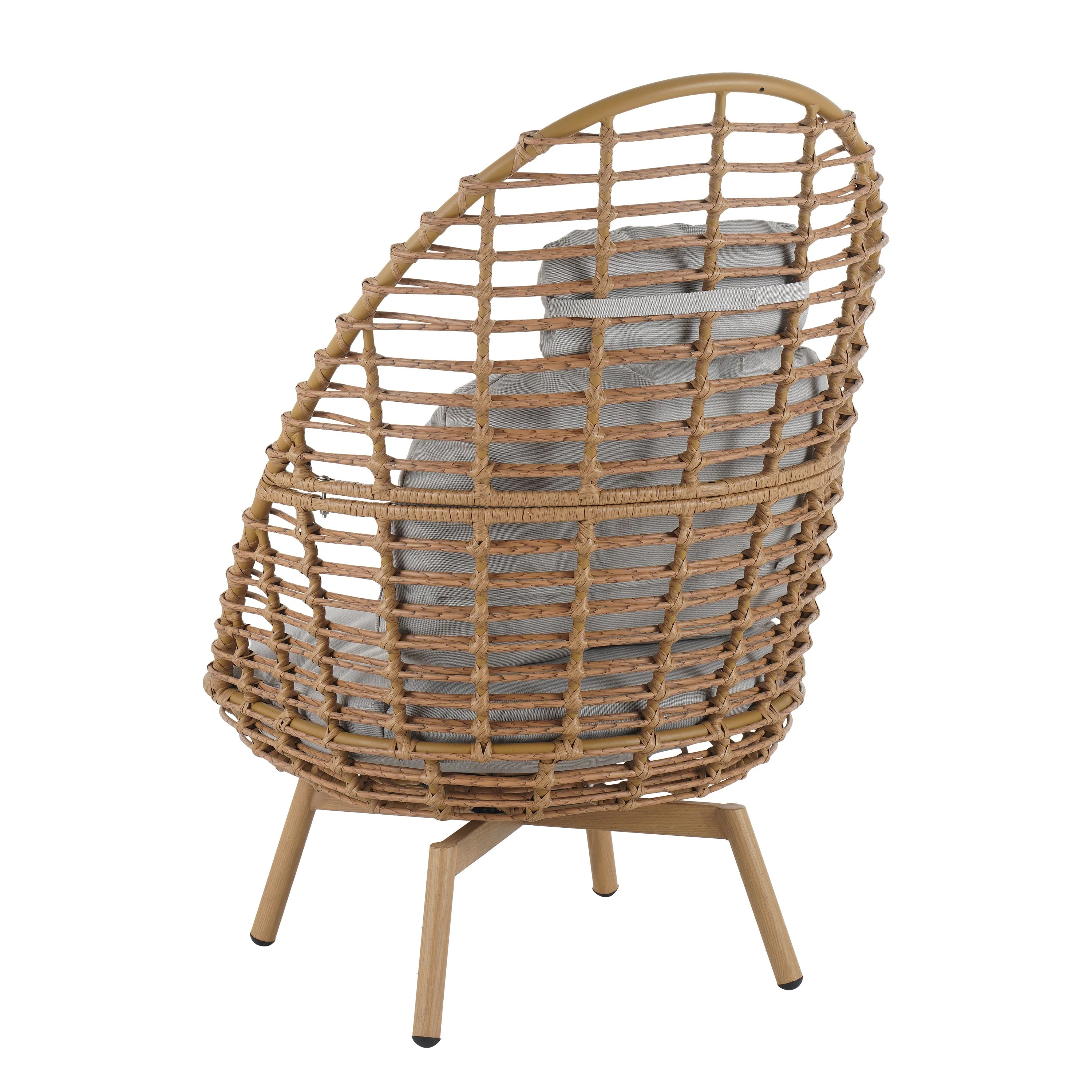 Ellis Outdoor Wicker High-Back Swivel Lounge Chair - Image 6