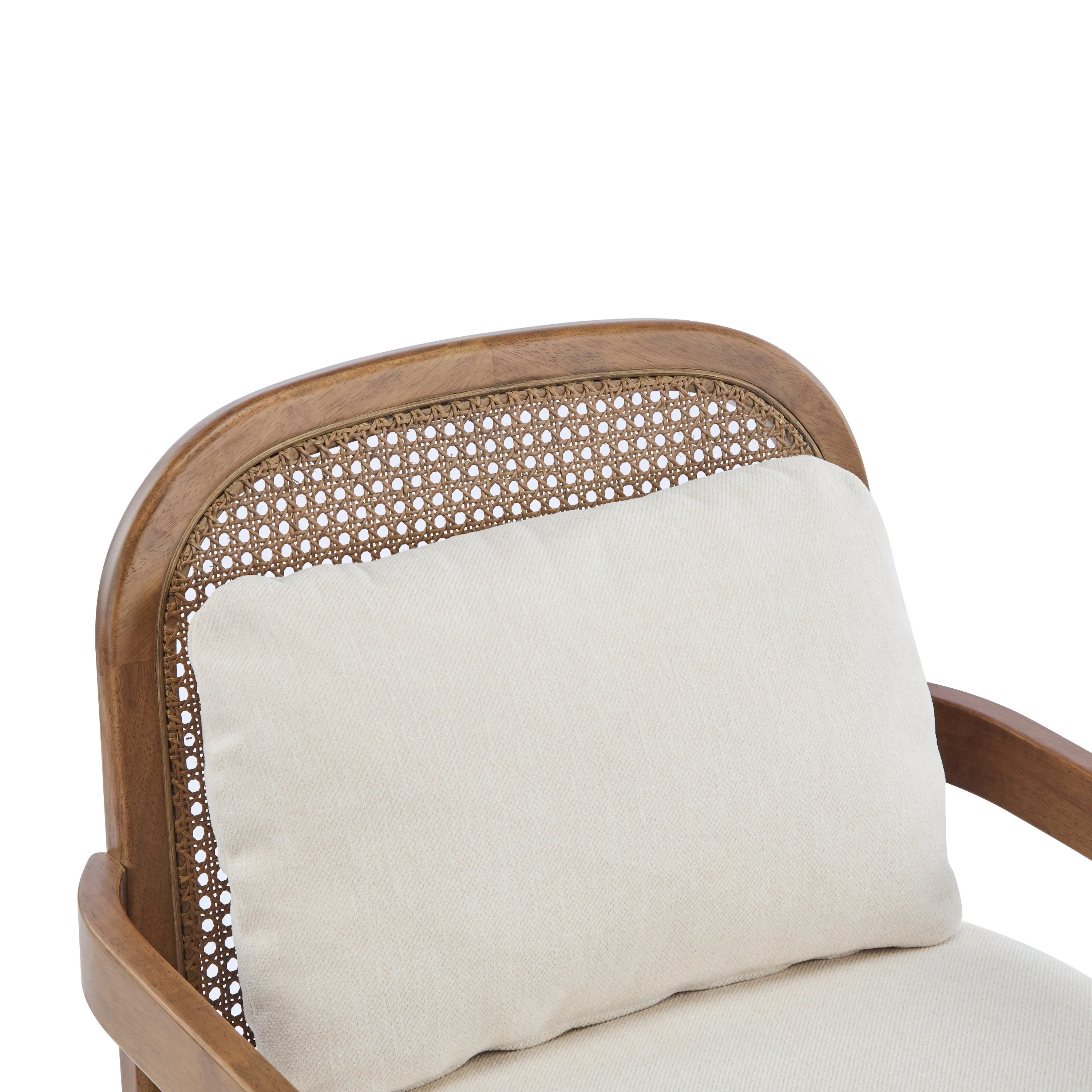 Elliston Rattan Backrest Solid Wood Accent Chair with Cushions - Set of 2 - Image 10