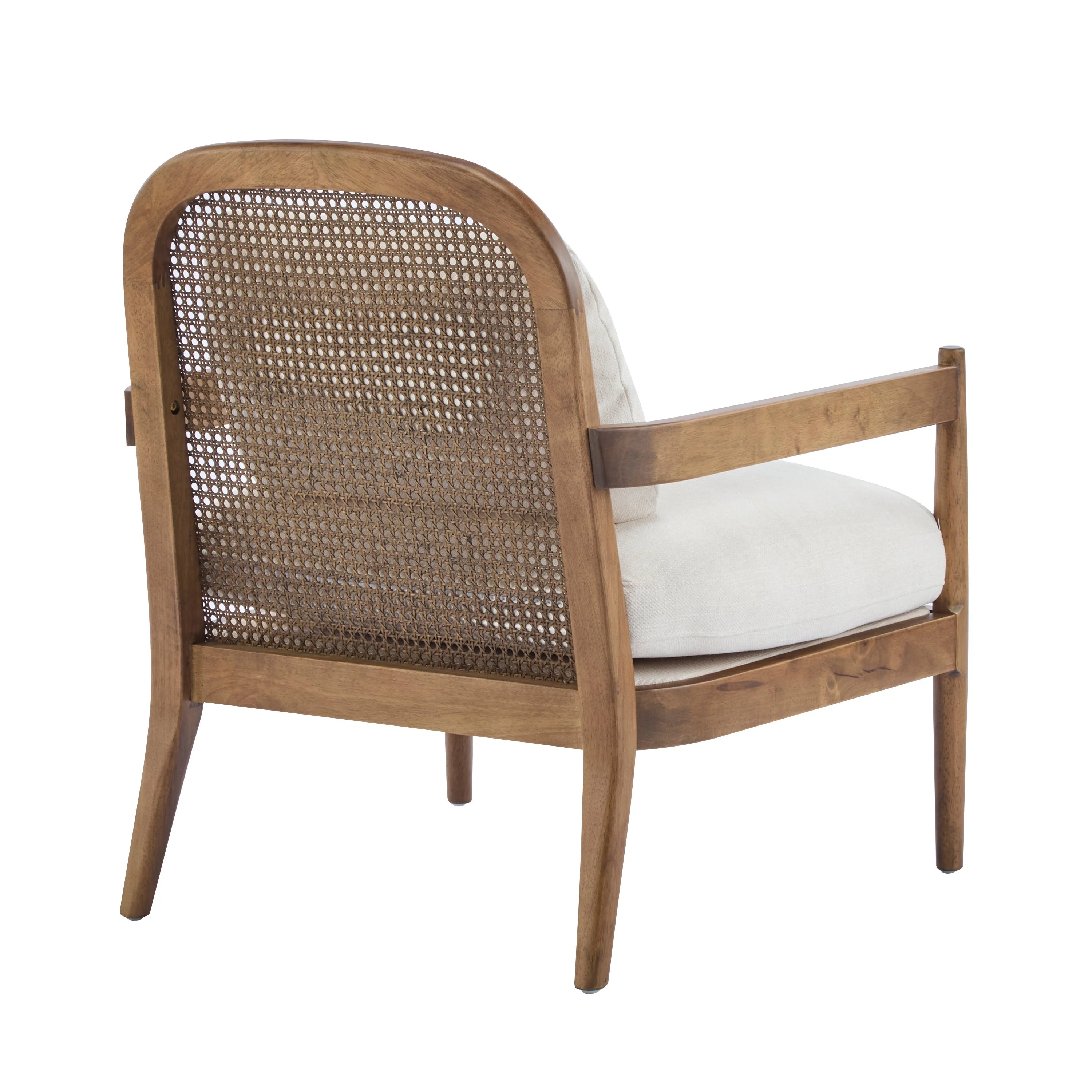 Elliston Rattan Backrest Solid Wood Accent Chair with Cushions - Set of 2 - Image 3