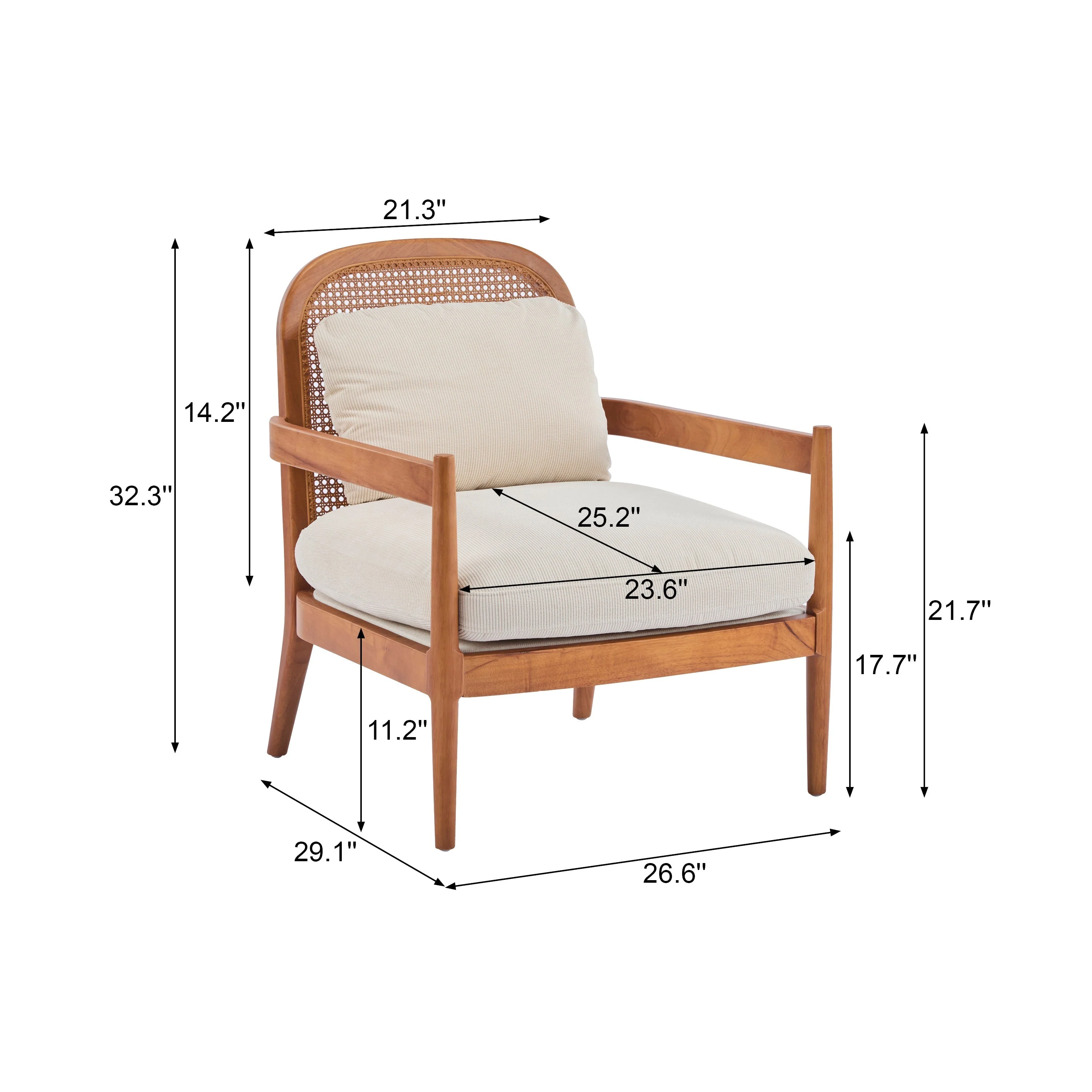 Elliston Rattan Backrest Solid Wood Accent Chair with Cushions - Set of 2 - Image 32