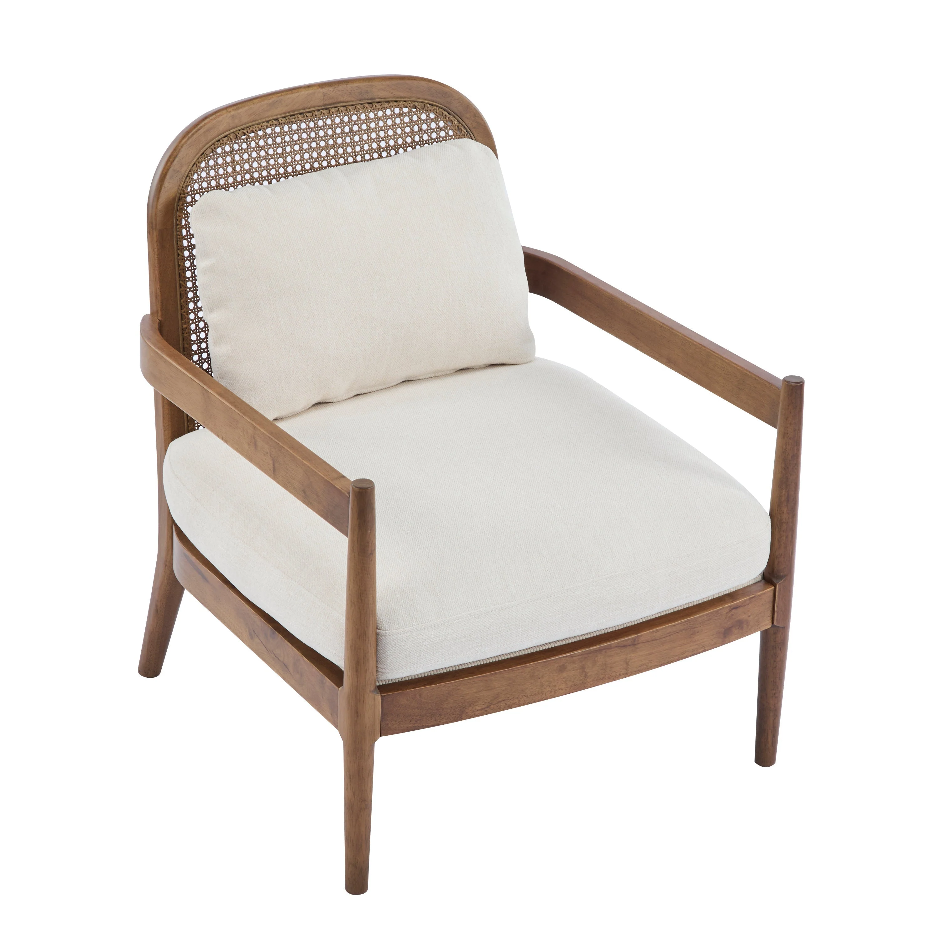 Elliston Rattan Backrest Solid Wood Accent Chair with Cushions - Set of 2 - Image 4