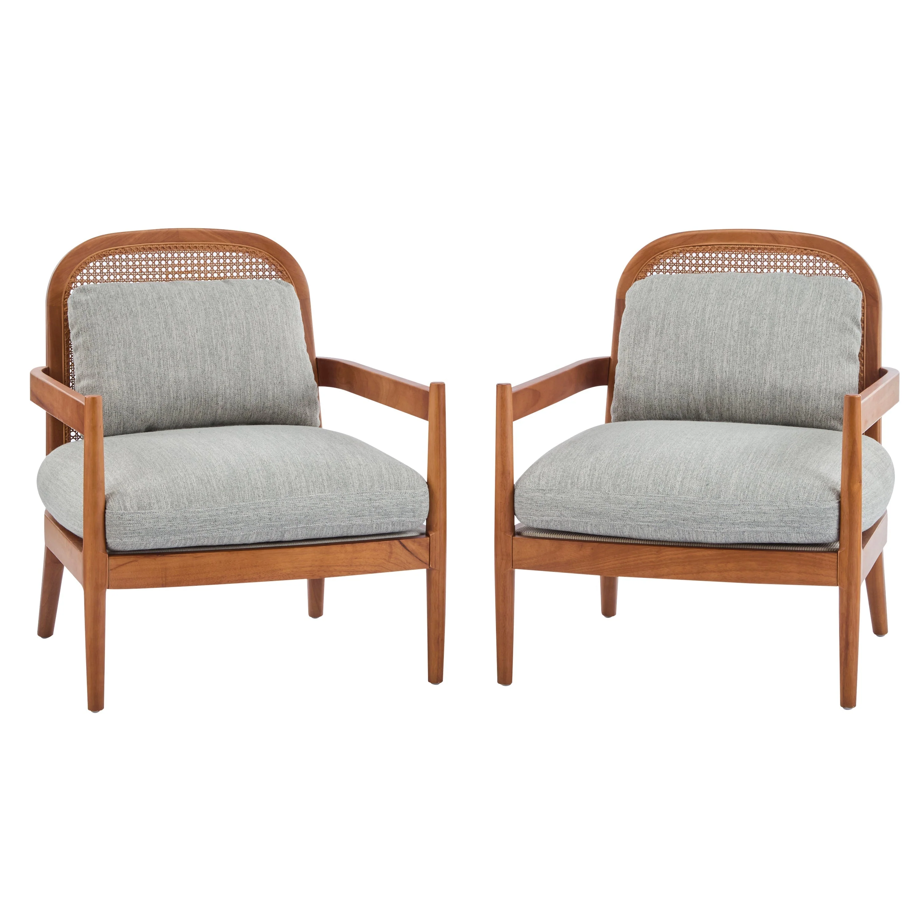 Elliston Rattan Backrest Solid Wood Accent Chair with Cushions - Set of 2 - Image 48