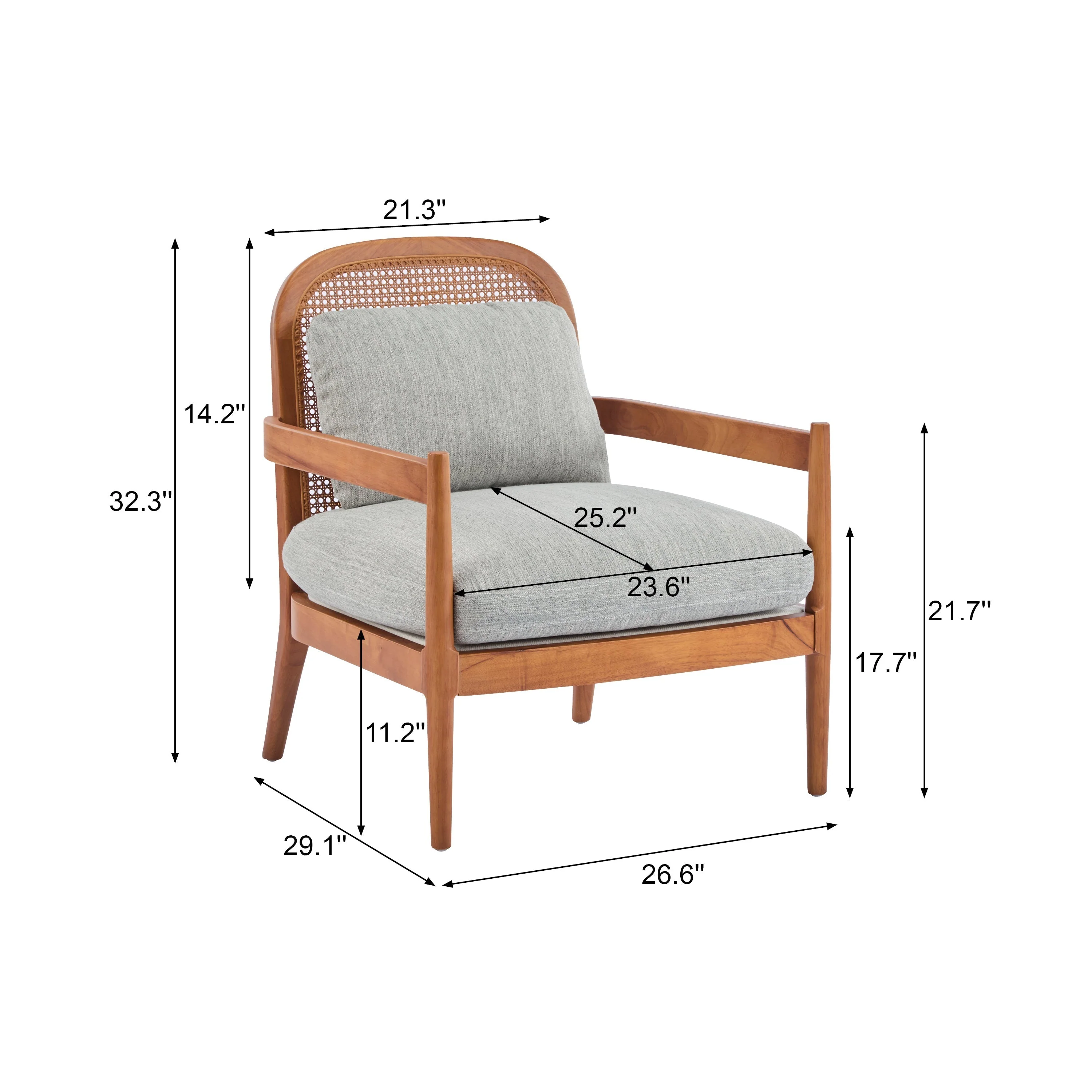 Elliston Rattan Backrest Solid Wood Accent Chair with Cushions - Set of 2 - Image 49