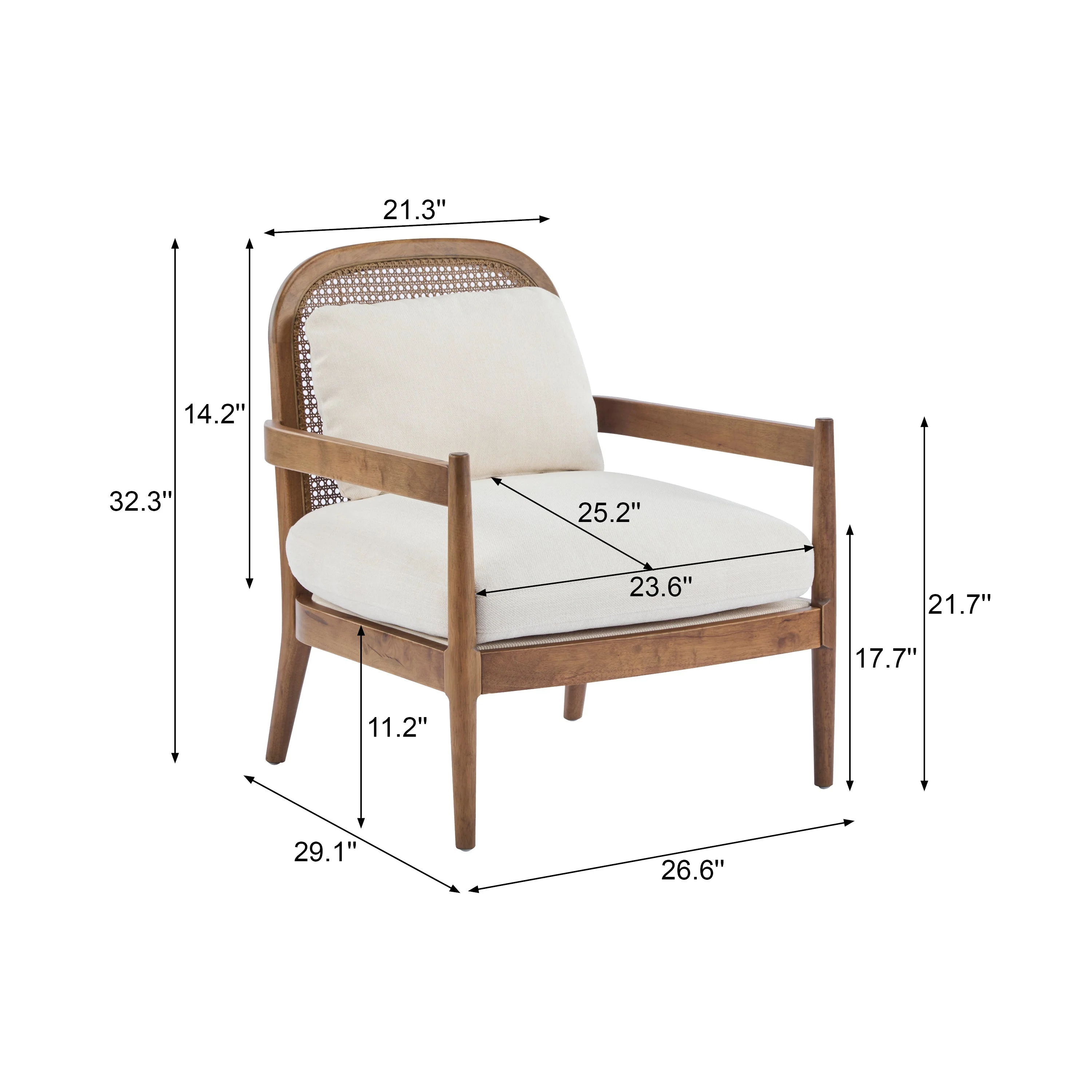 Elliston Rattan Backrest Solid Wood Accent Chair with Cushions - Set of 2 - Image 56