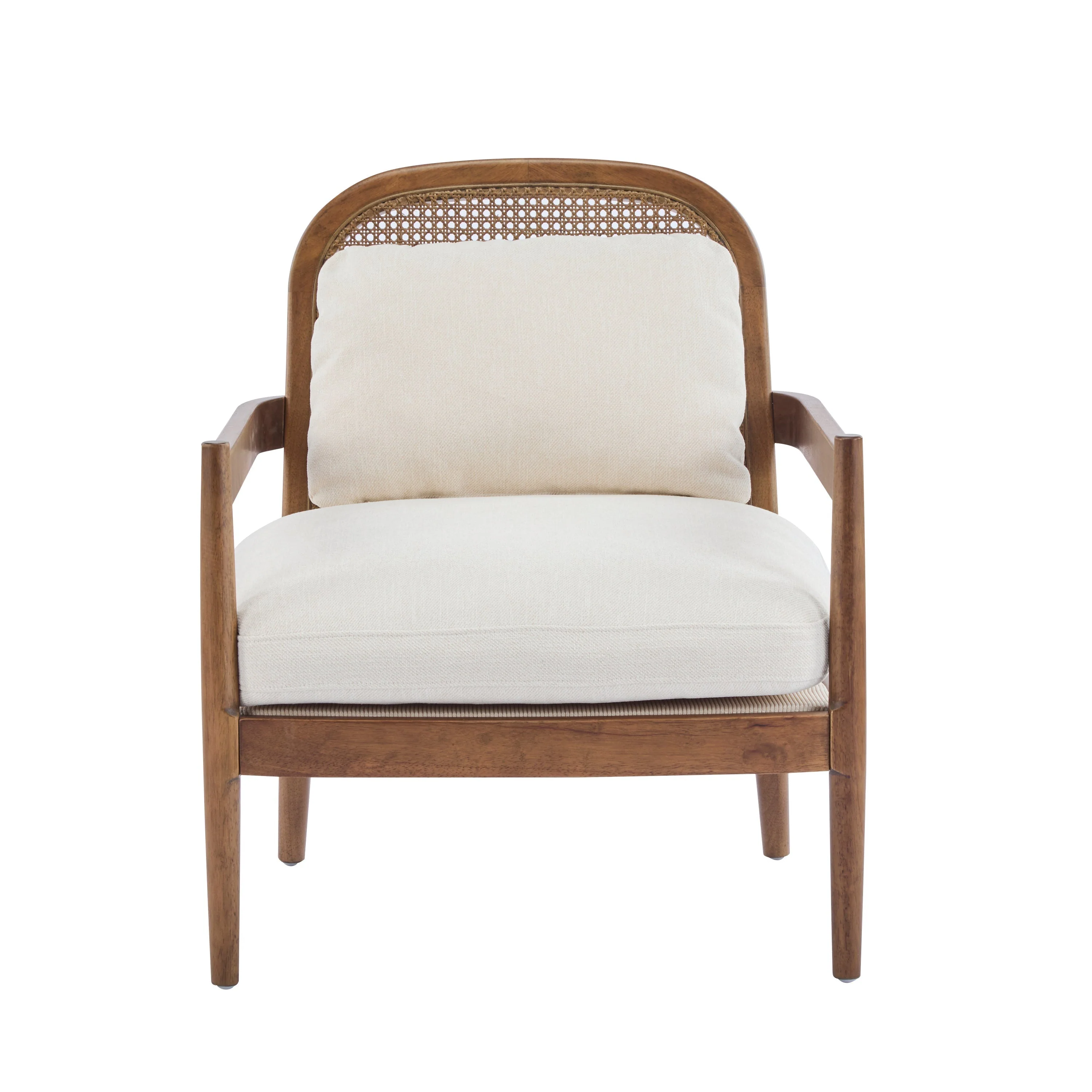 Elliston Rattan Backrest Solid Wood Accent Chair with Cushions - Set of 2 - Image 6