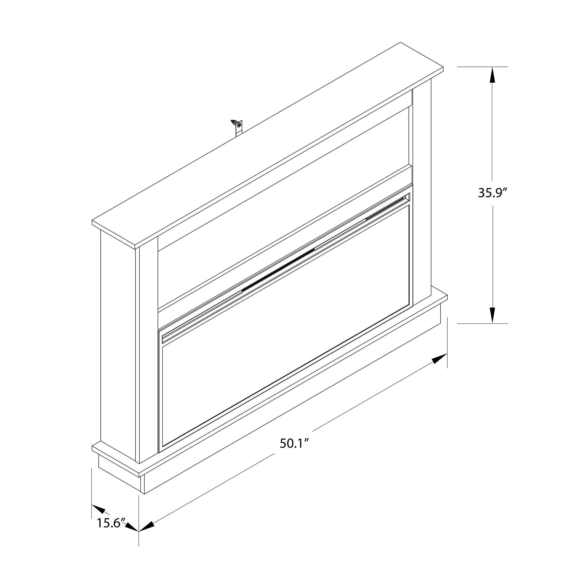 Ellsworth - Wide Electric Fireplace Insert With Mantel And Remote Control - White - Image 4