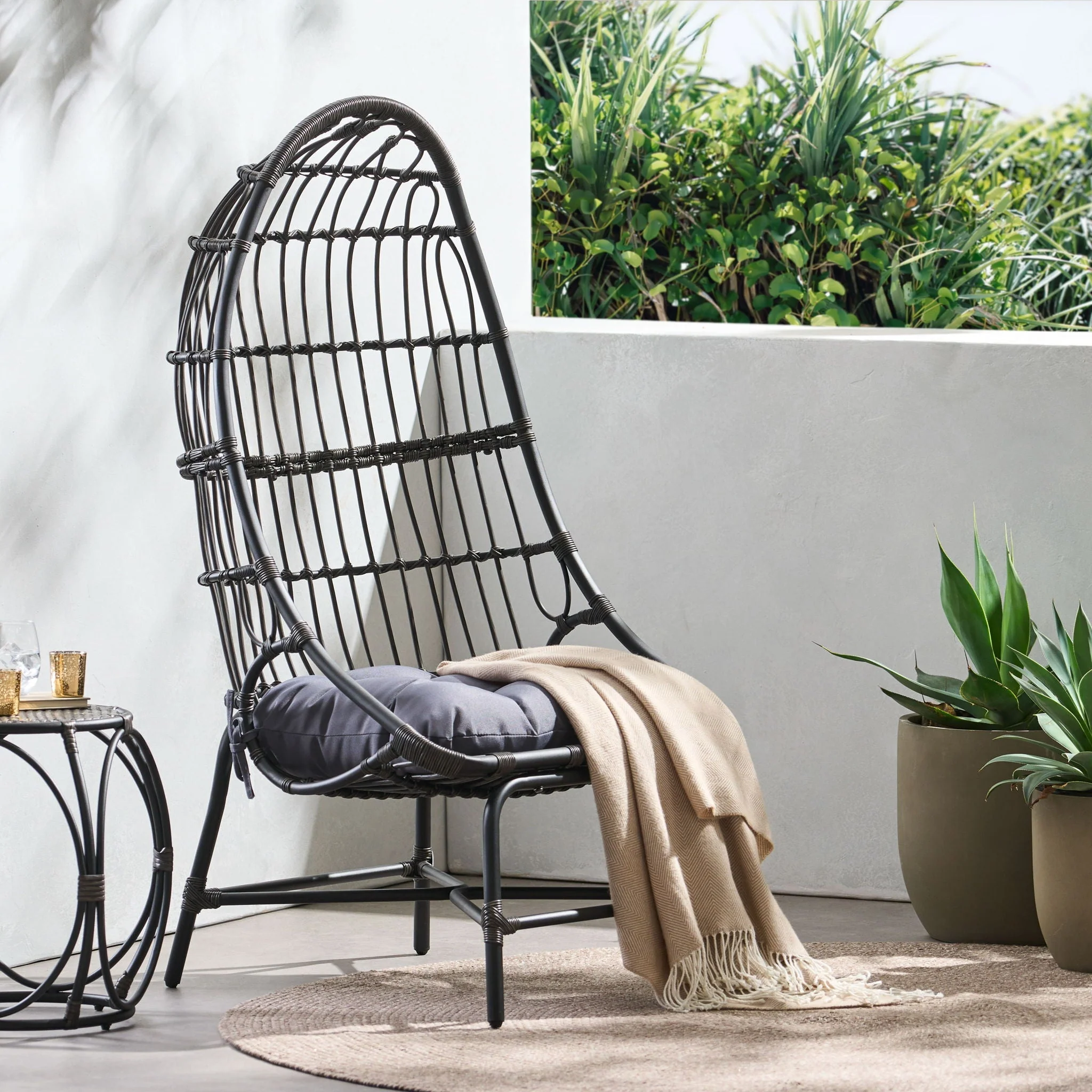 Elon - Cocoon Chair - Gray - Image 2