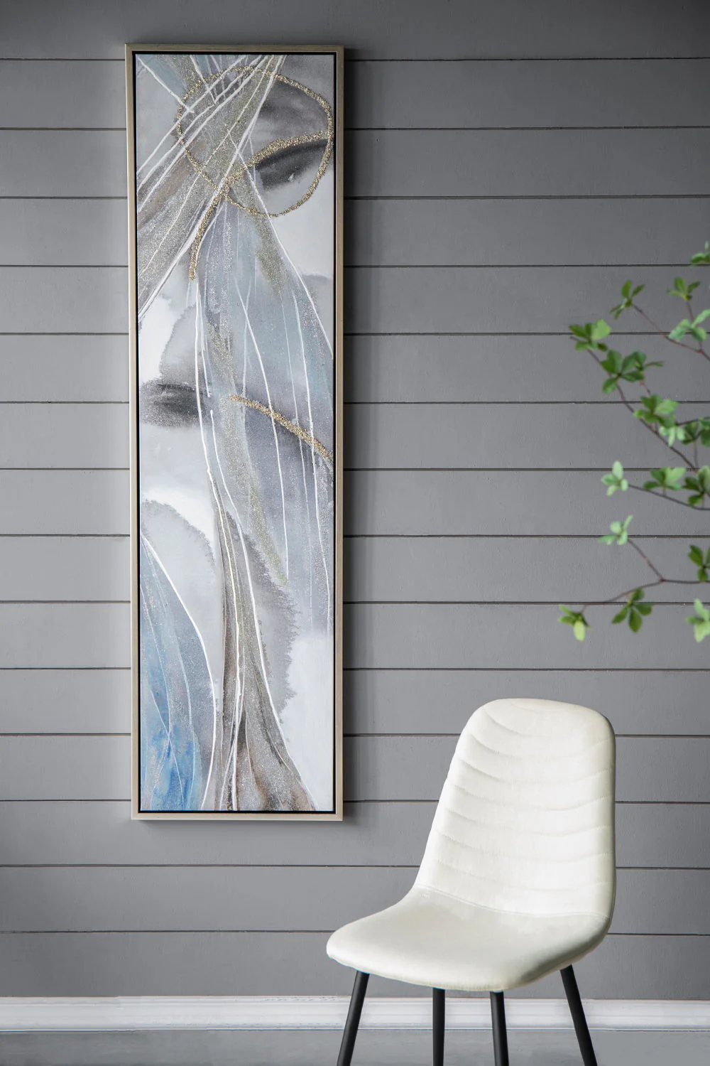 Elongated Modern Abstract Oil Paintings Wall Art Set of 2 - Image 4