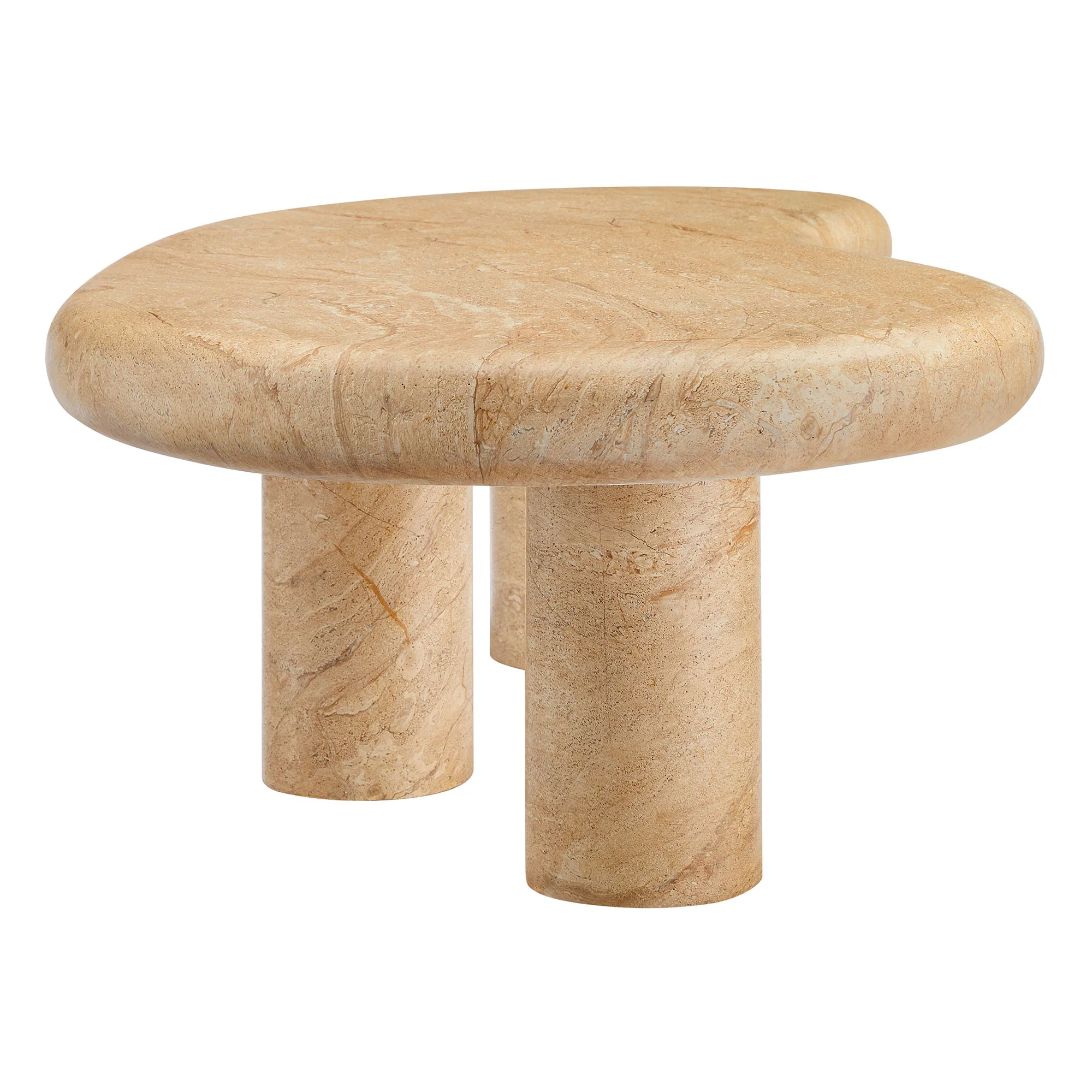 Elowen Indoor Outdoor Patio Textured Faux Travertine Coffee Table - Image 5