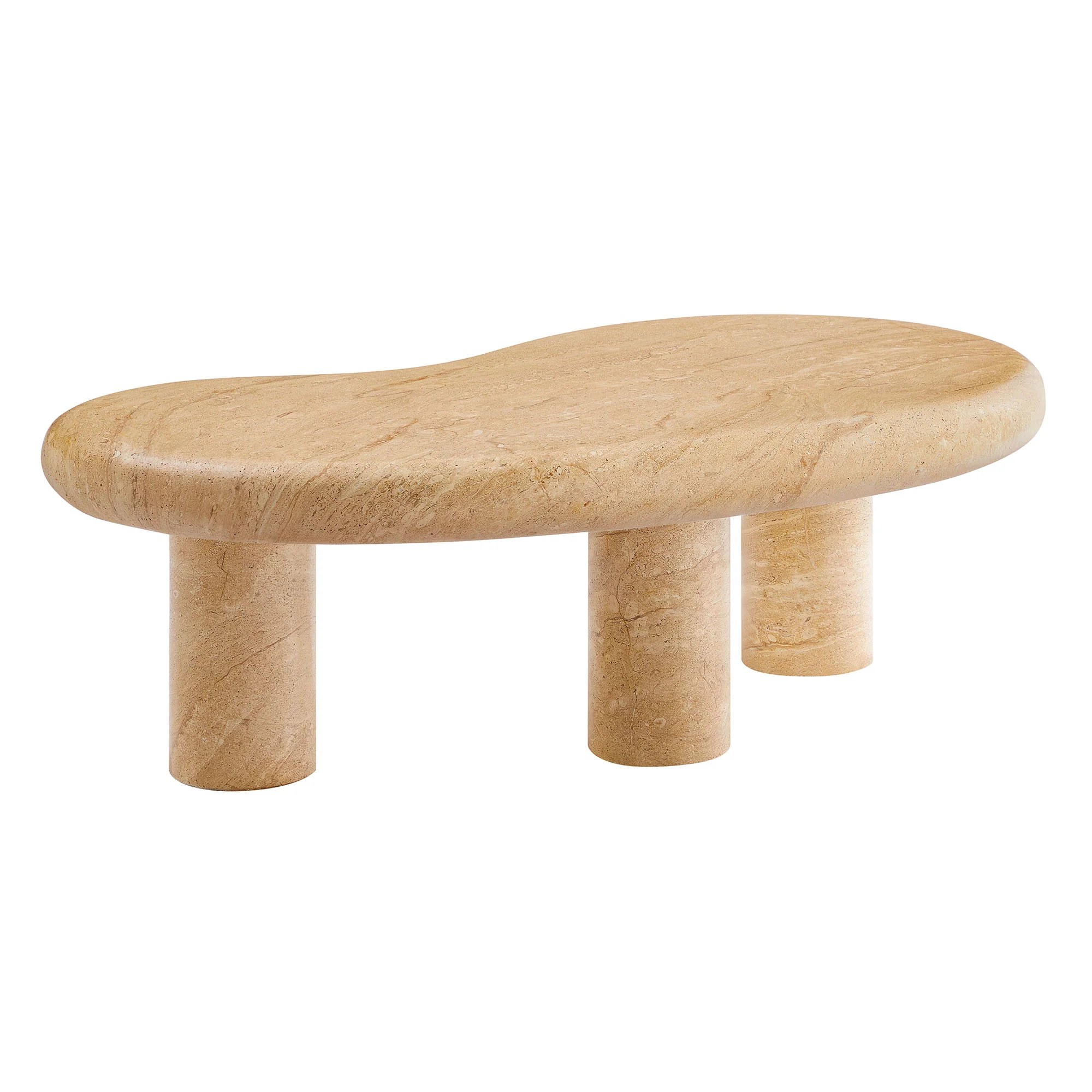 Elowen Indoor Outdoor Patio Textured Faux Travertine Coffee Table - Image 6