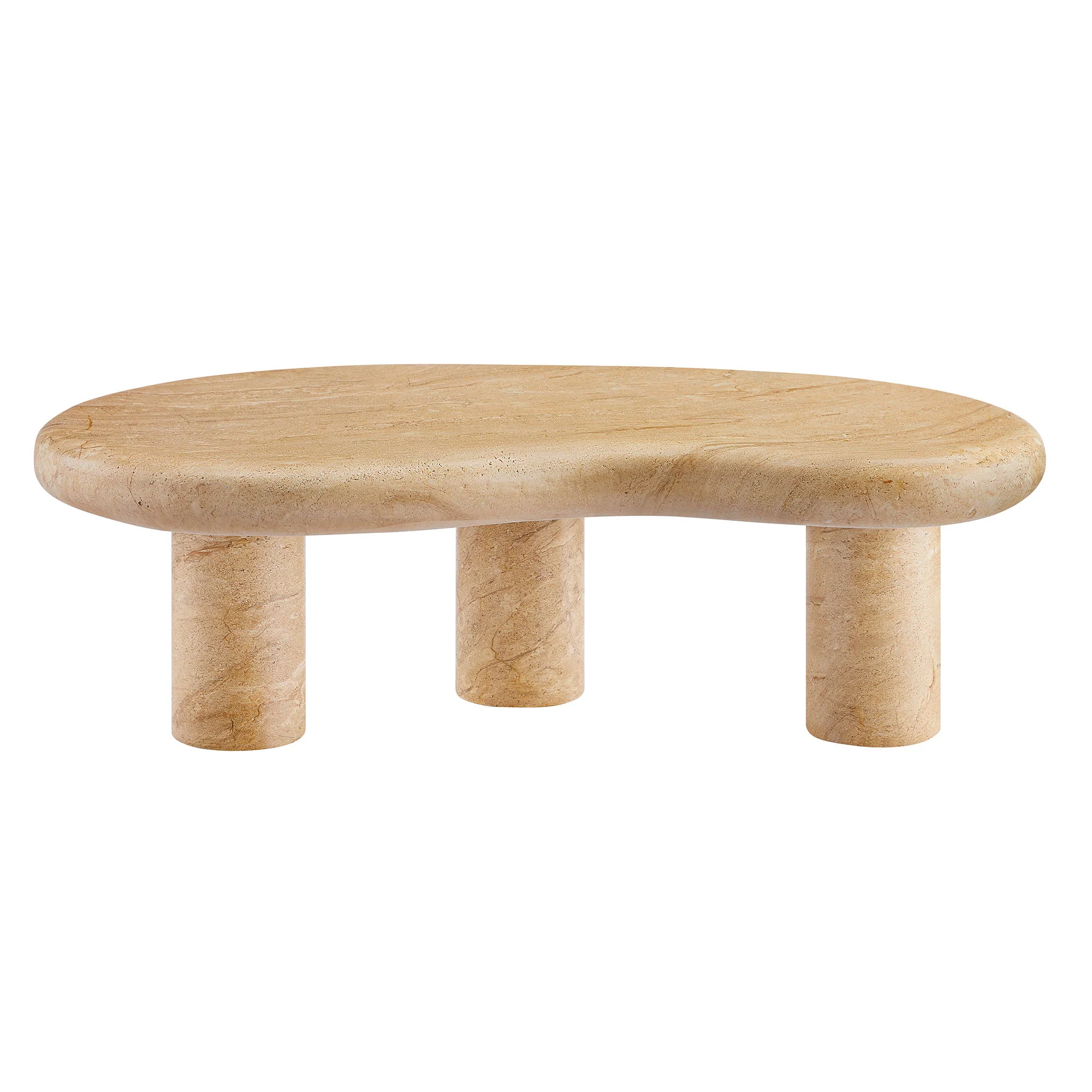 Elowen Indoor Outdoor Patio Textured Faux Travertine Coffee Table - Image 7