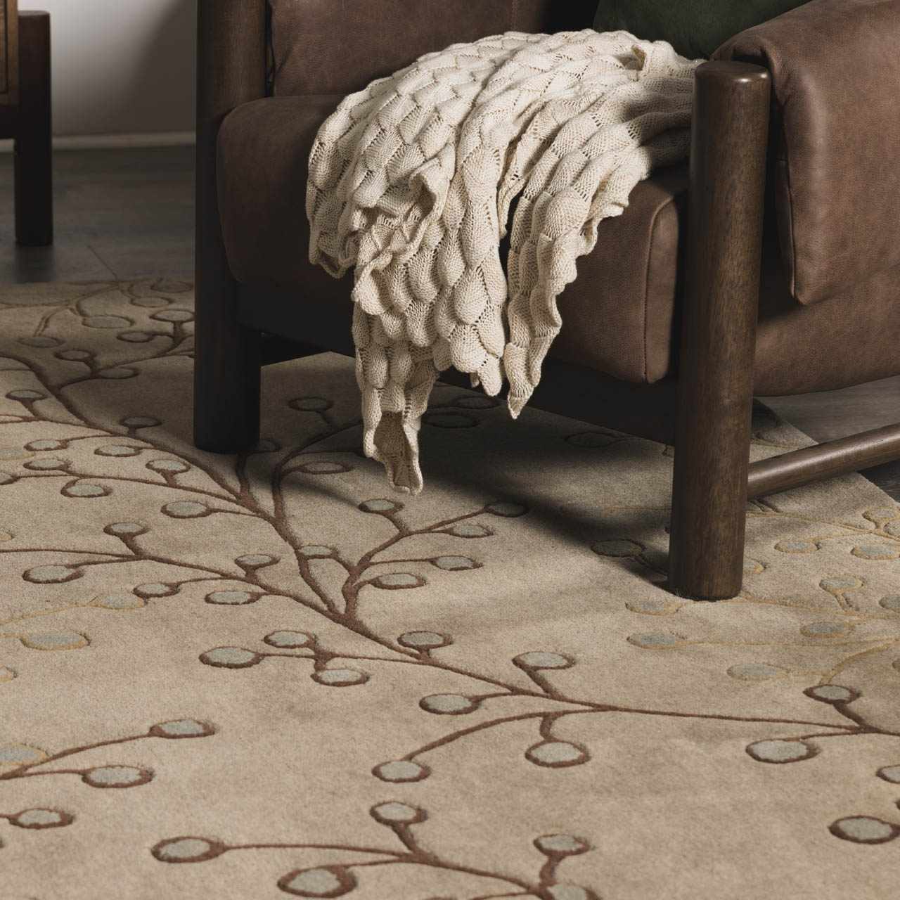 Elsu Beige&Gray Wool Rug - Image 3