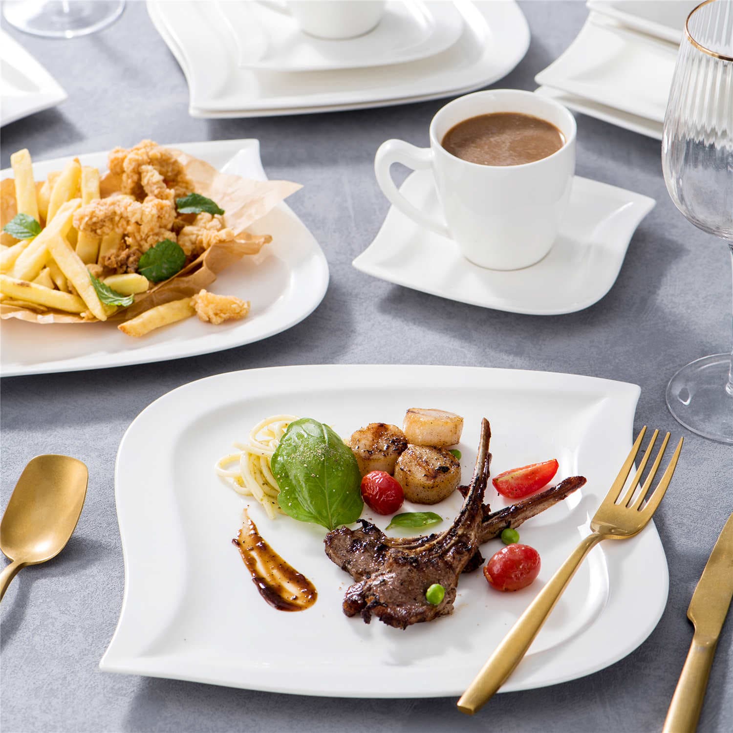 Elvira Marble Grey 30 Piece Dinnerware Set - Image 12