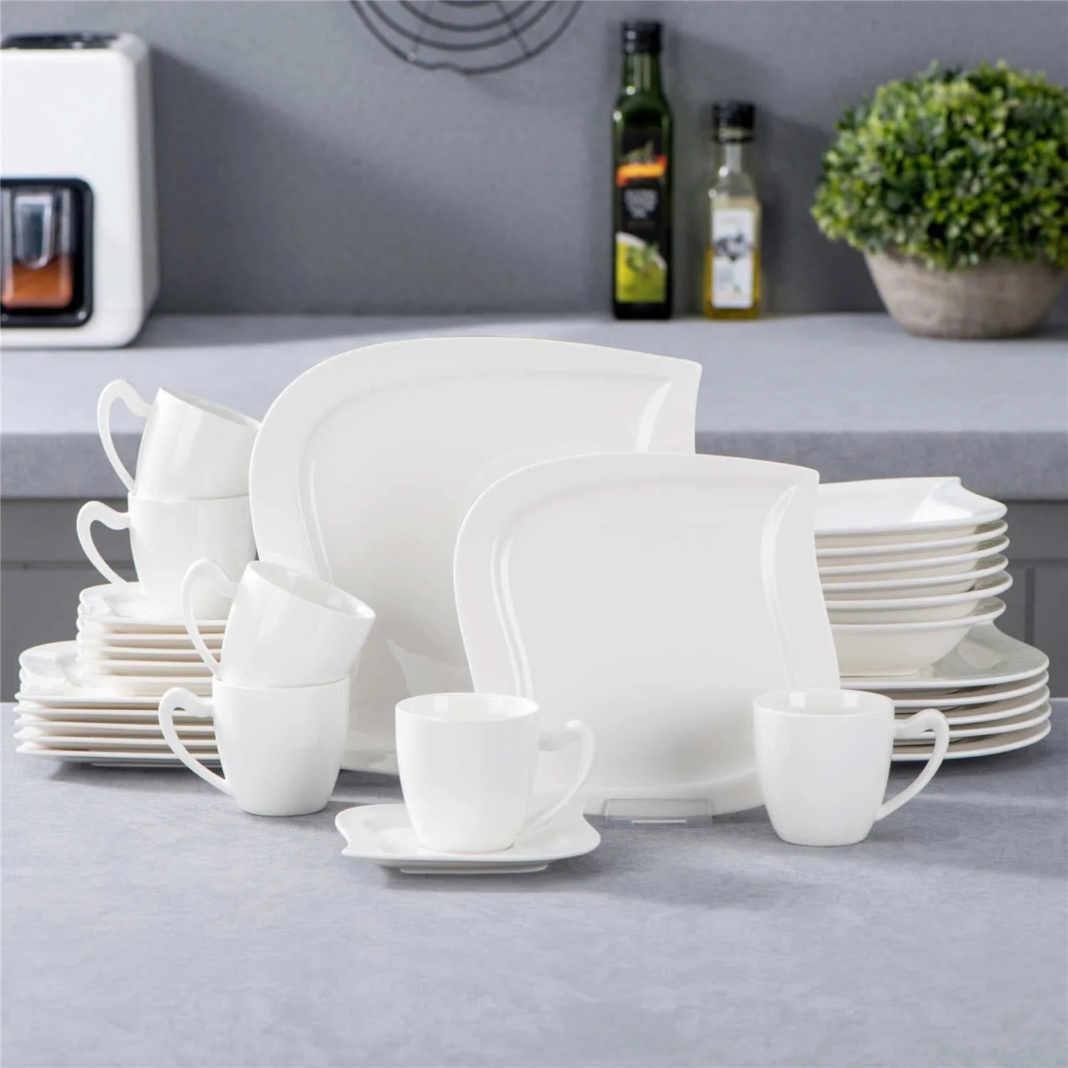 Elvira Marble Grey 30 Piece Dinnerware Set - Image 9