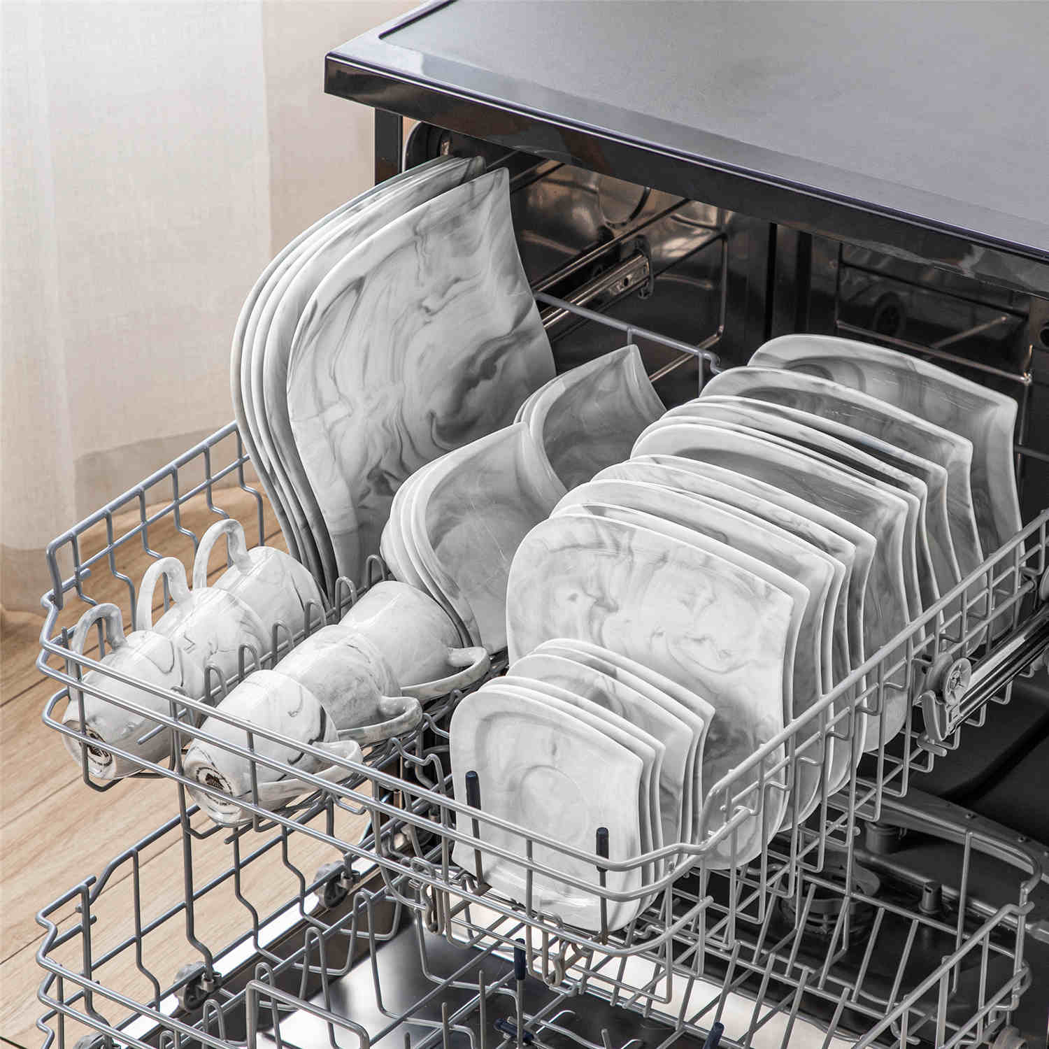 Elvira Marble Grey 36 Piece Dinnerware Set - Image 14