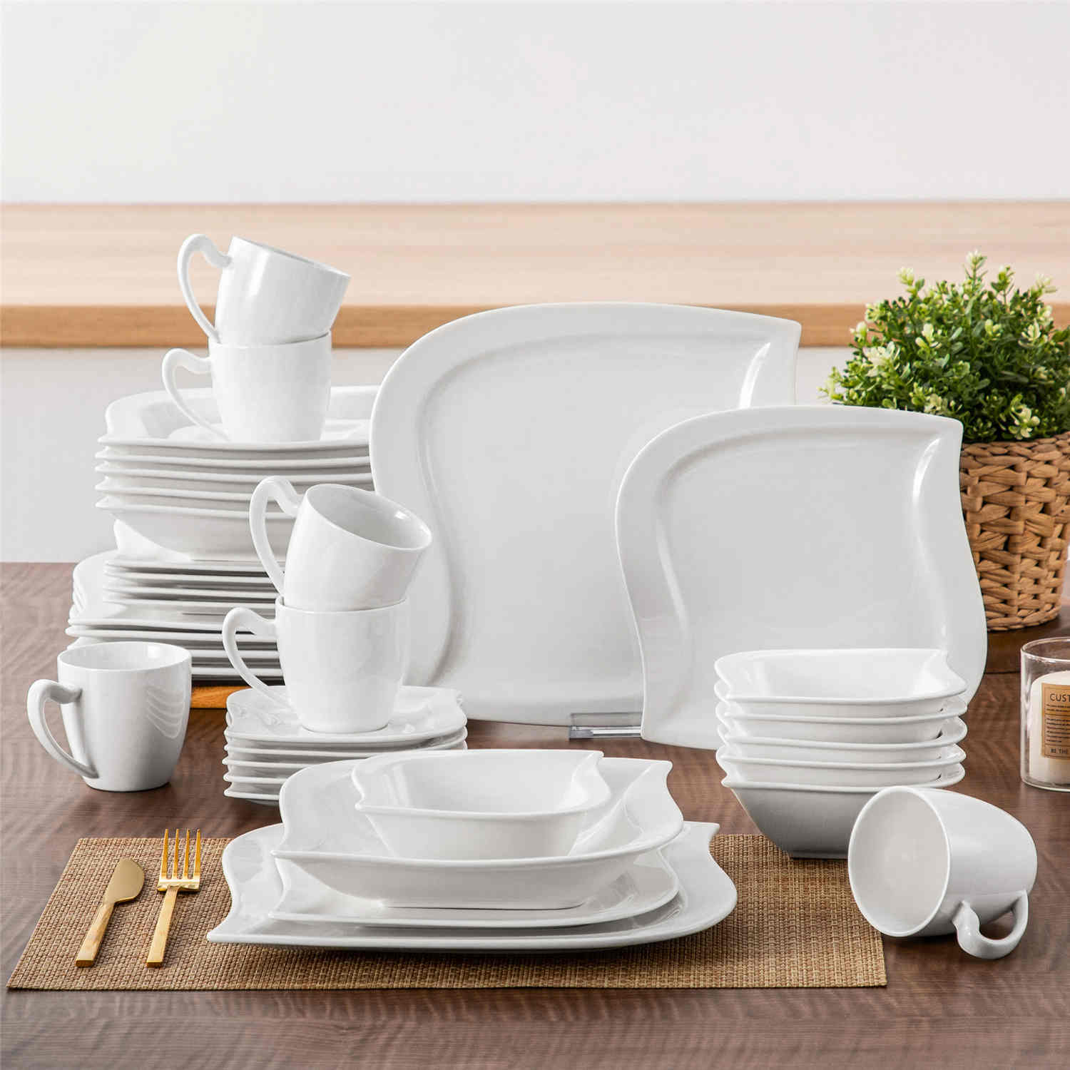 Elvira Marble Grey 36 Piece Dinnerware Set - Image 27
