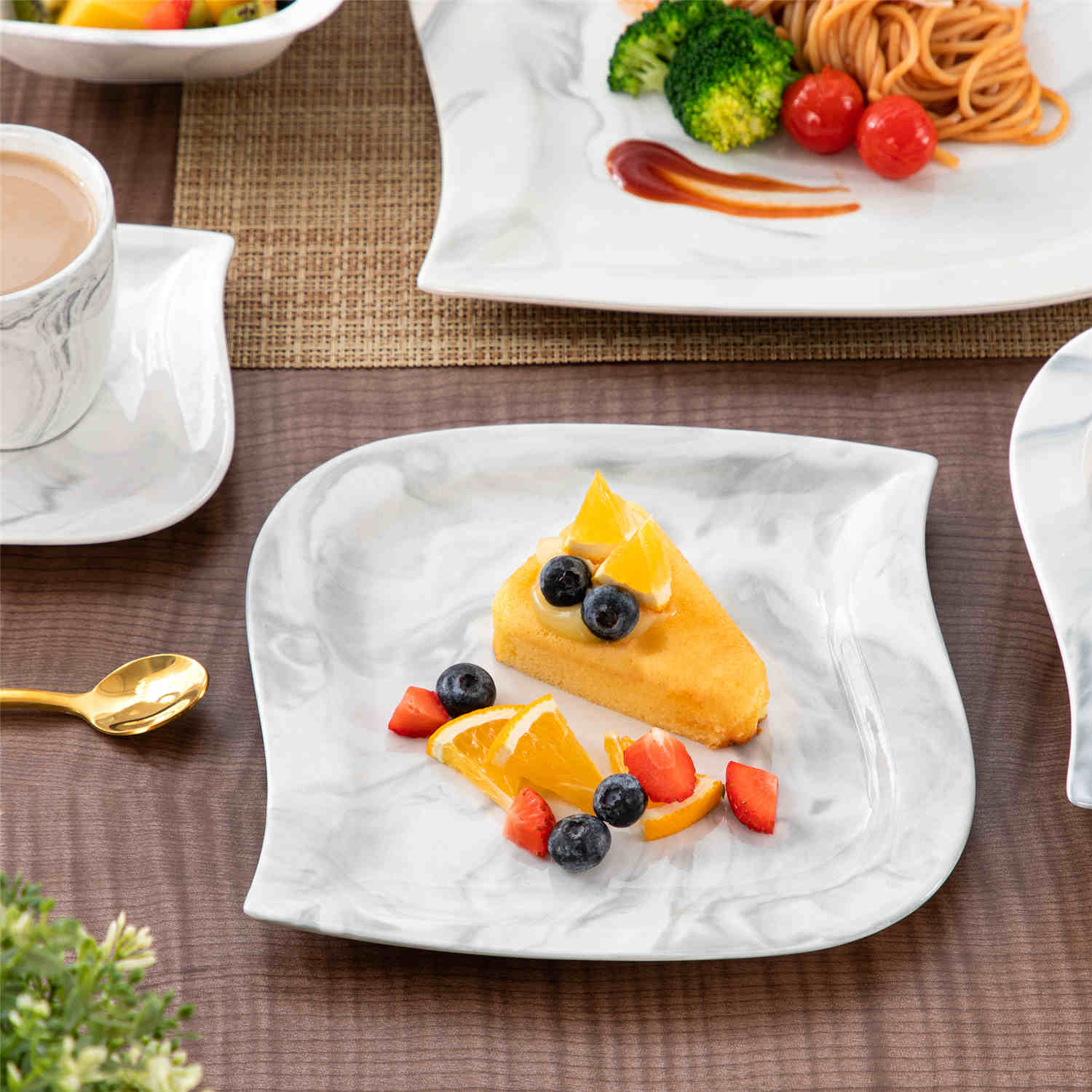 Elvira Marble Grey 36 Piece Dinnerware Set - Image 3