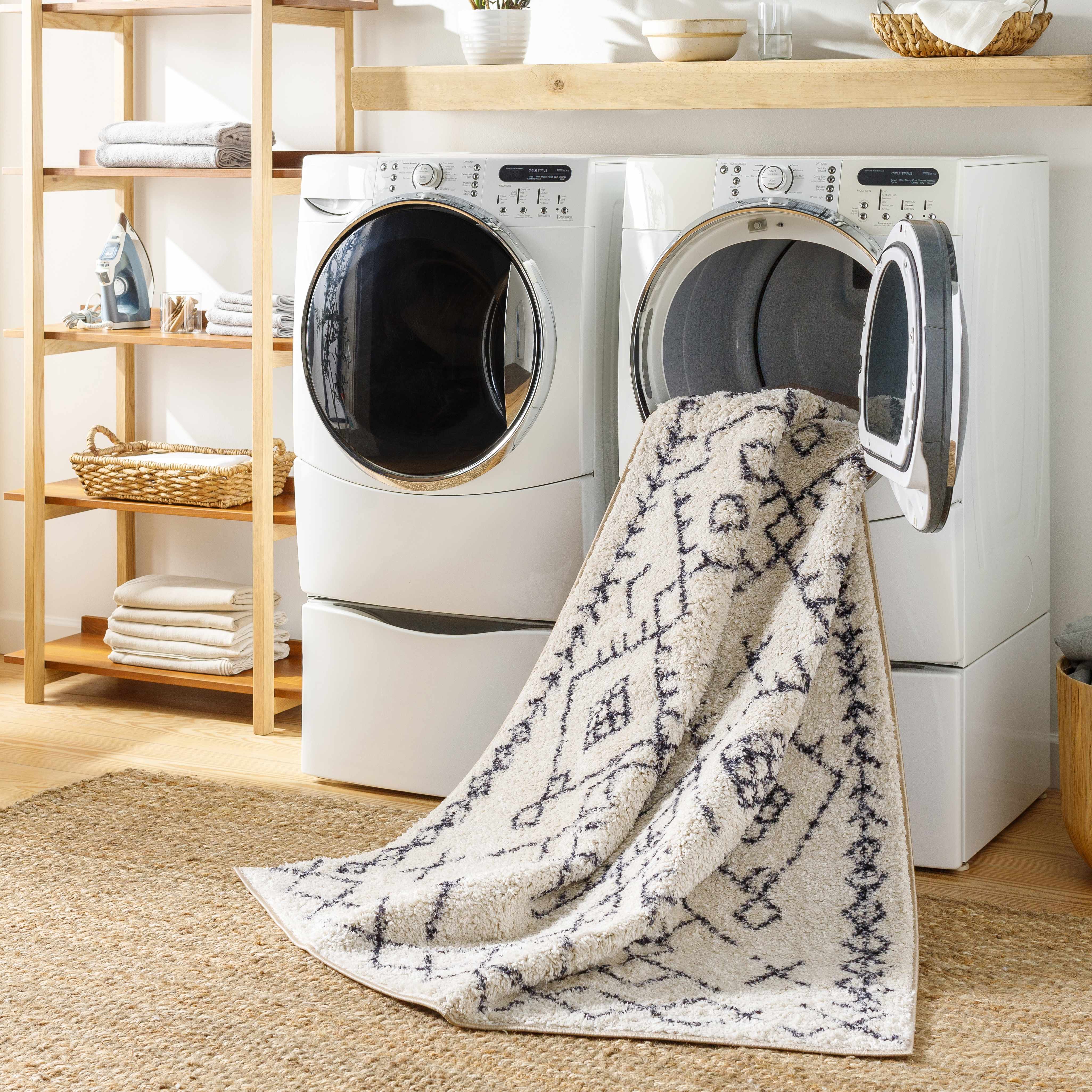 Elyes Beige Washable Area Rug - Clearance - Image 10