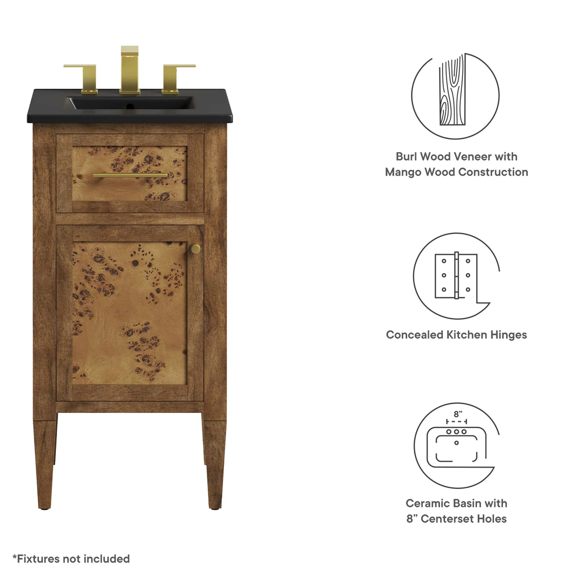 Elysian 18" Wood Bathroom Vanity by Modway - Image 2