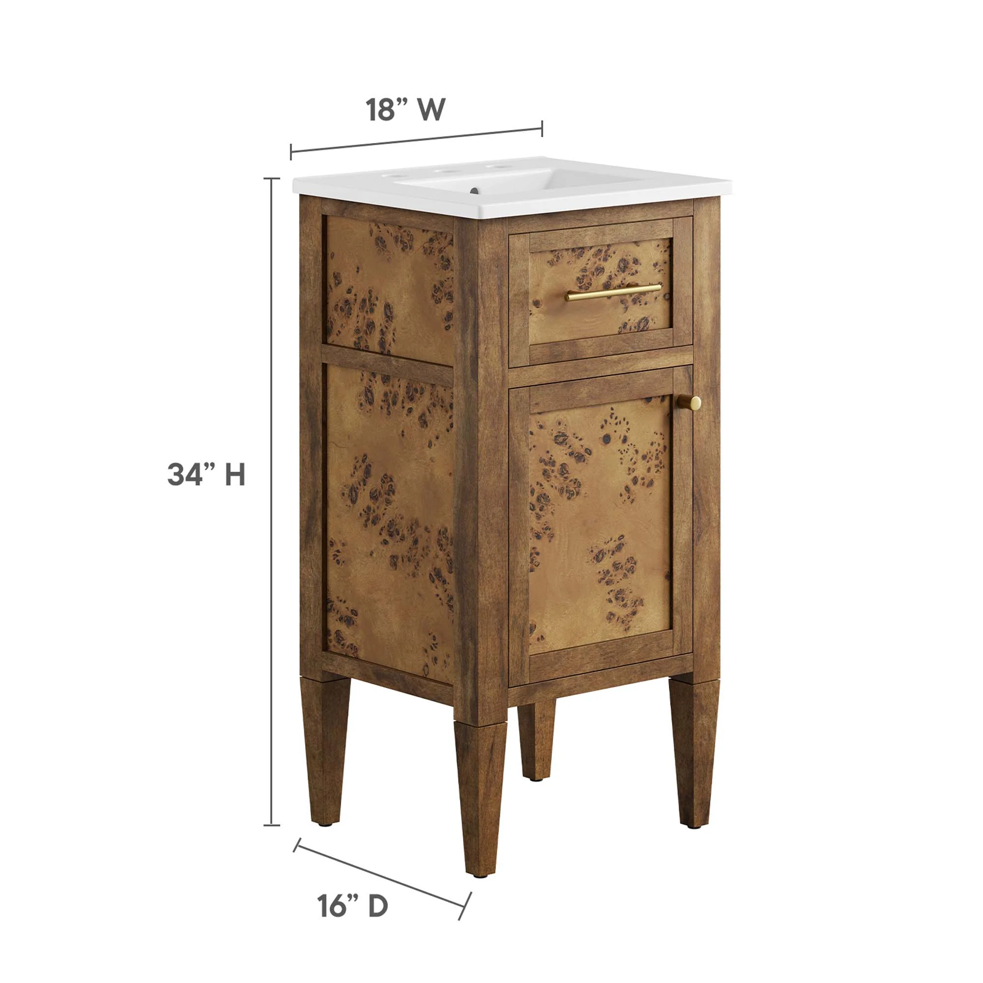 Elysian 18" Wood Bathroom Vanity by Modway - Image 2