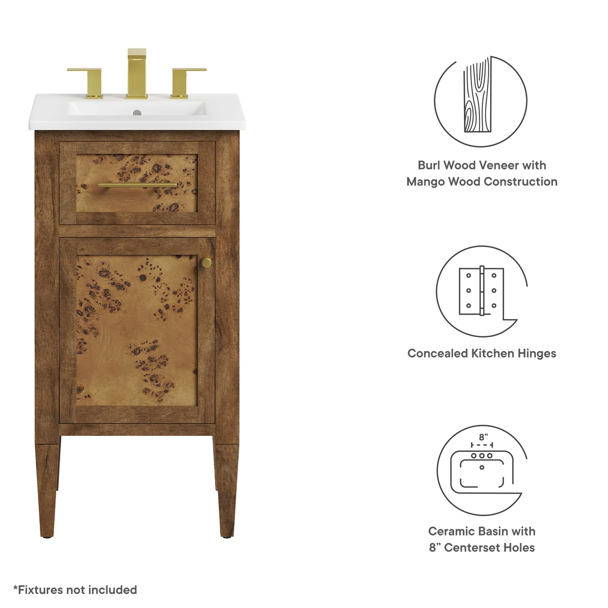Elysian 18" Wood Bathroom Vanity by Modway - Image 3