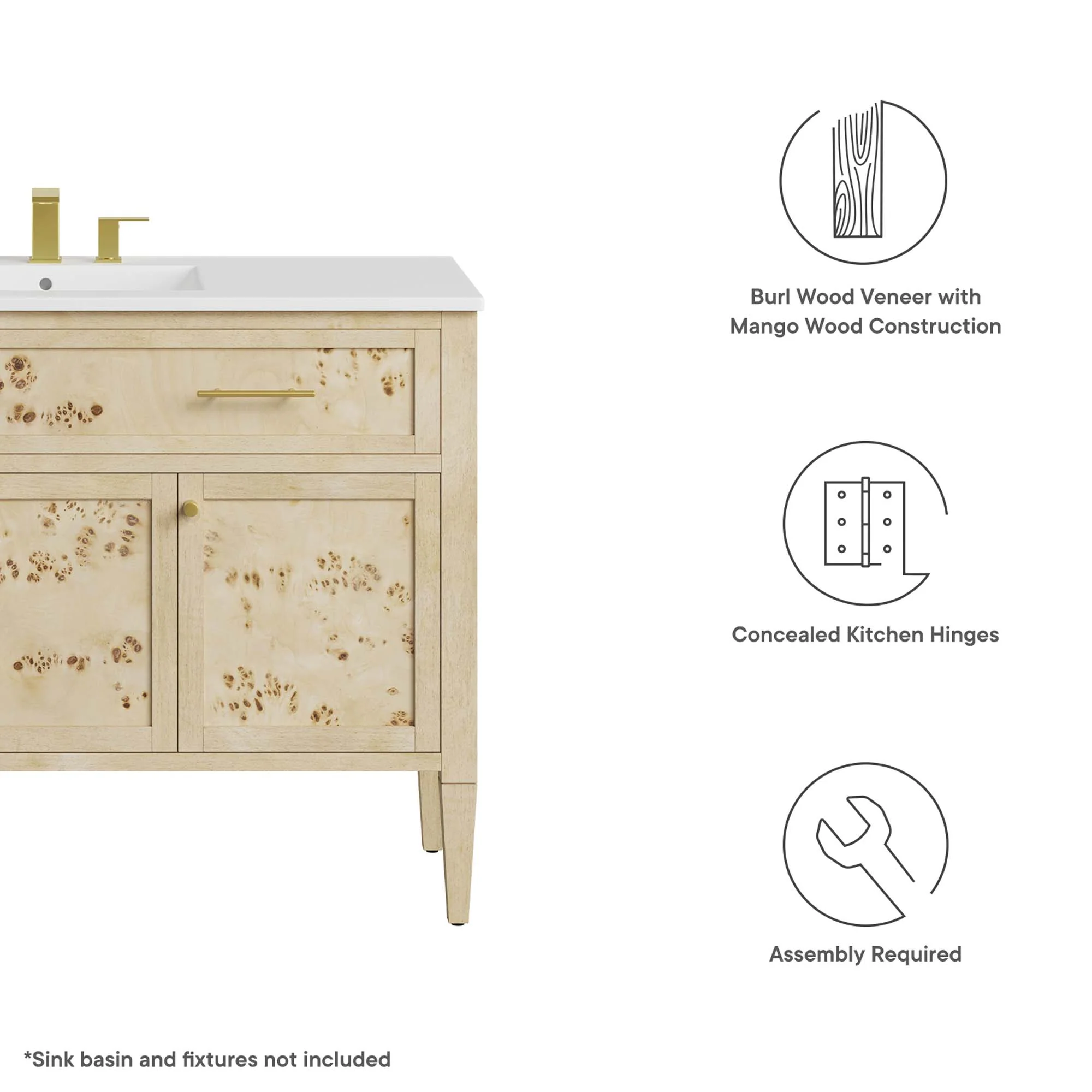 Elysian 48" Wood Bathroom Vanity Cabinet (Sink Basin Not Included) by Modway - Image 12