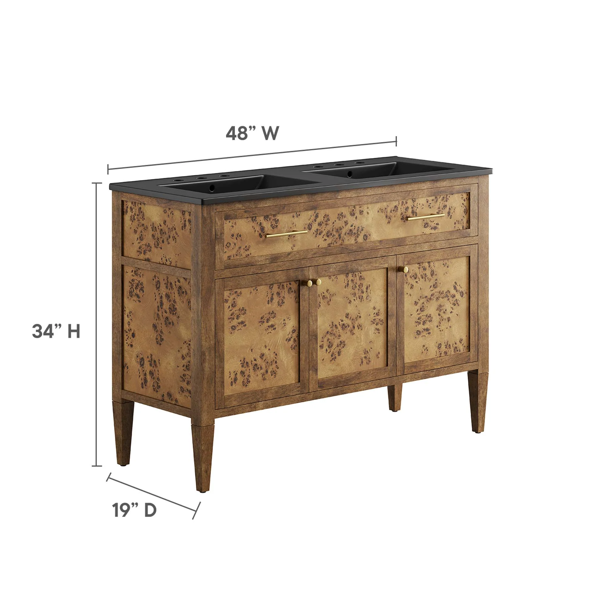 Elysian 48" Wood Double Sink Bathroom Vanity by Modway - Image 2