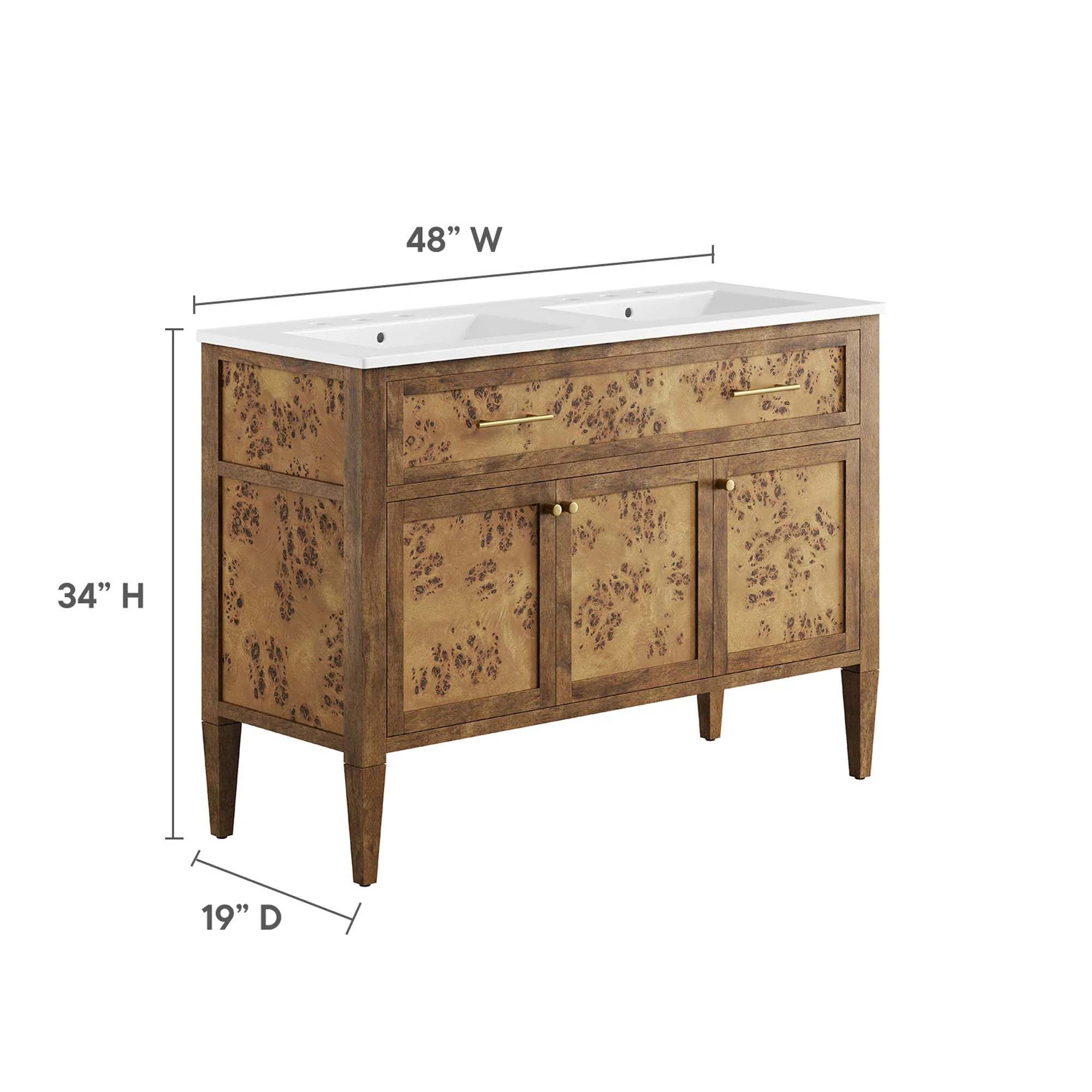 Elysian 48" Wood Double Sink Bathroom Vanity by Modway - Image 4