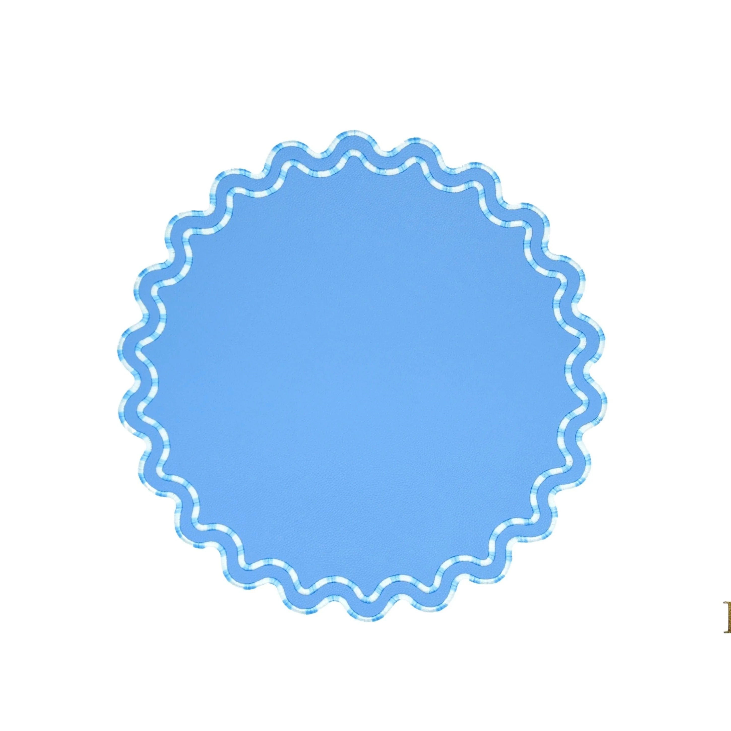 ELYSIAN LIGHT BLUE ROUND FAUX LEATHER PLACEMAT - Image 2