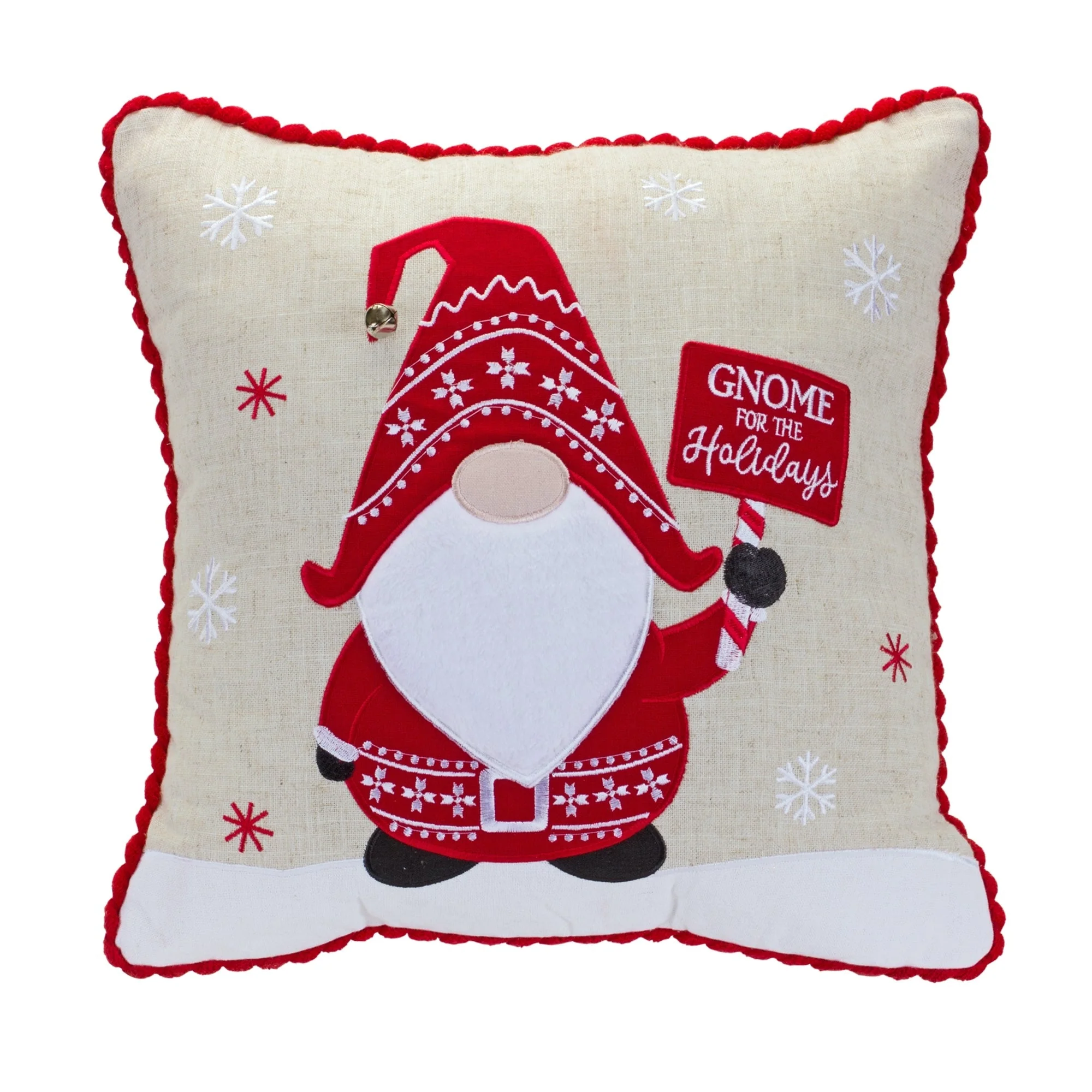 Embroidered Gnome and Nordic Snowflake Pillow (Set of 2) - Image 3
