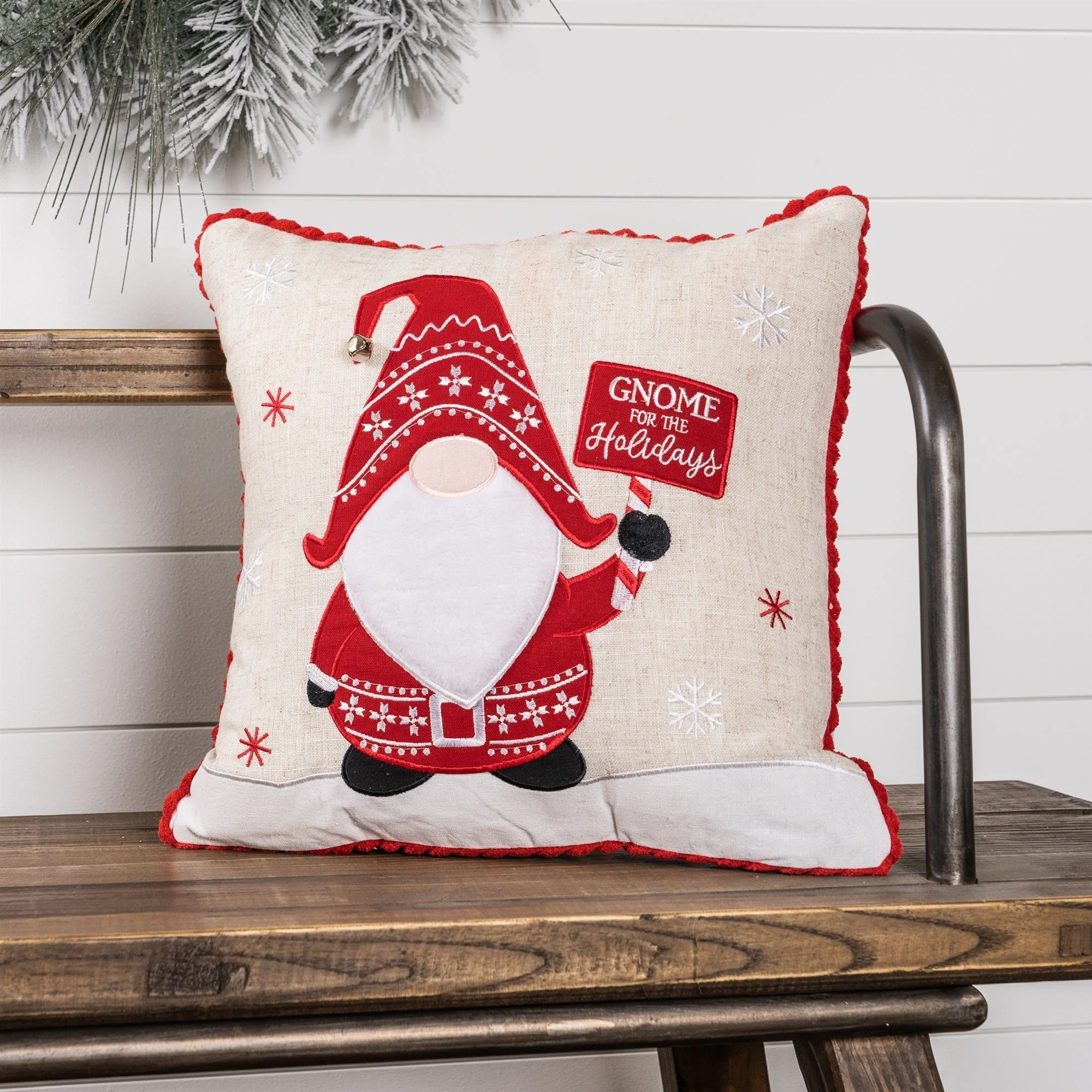 Embroidered Gnome and Nordic Snowflake Pillow (Set of 2) - Image 4