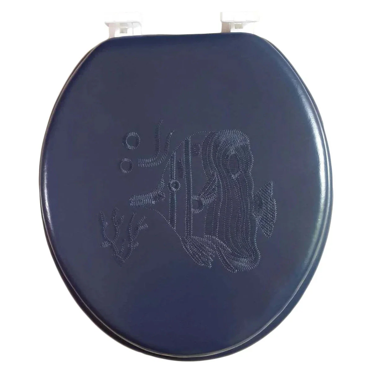 Embroidered Padded Soft Round Toilet Seat With Easy Clean & Change Hinge - Image 20