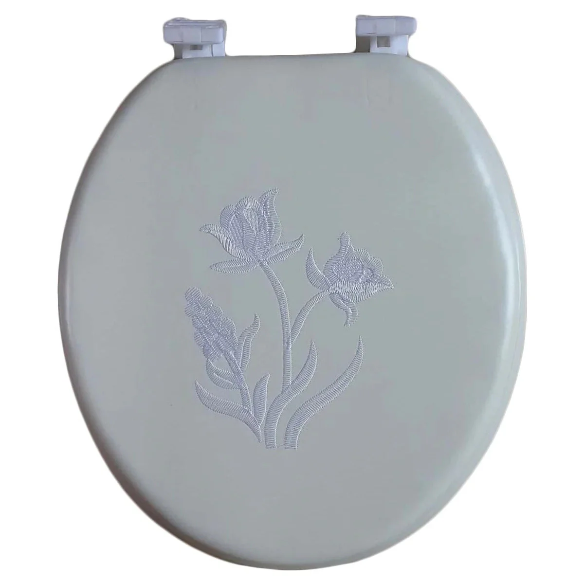 Embroidered Padded Soft Round Toilet Seat With Easy Clean & Change Hinge - Image 22