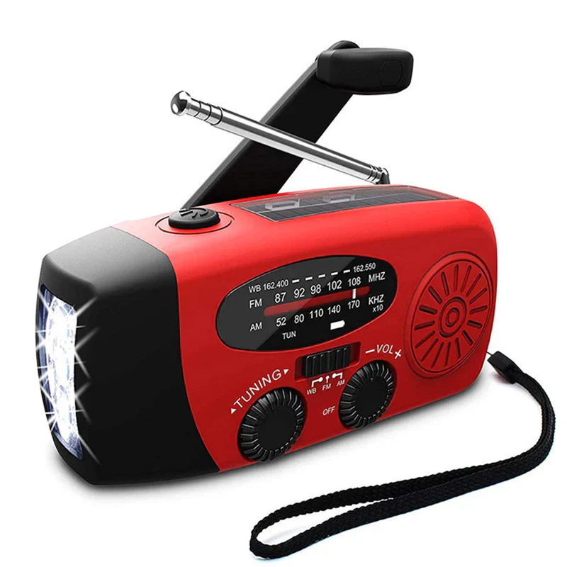 Emergency NOAA Weather Radio AM FM Solar Hand Crank Power Bank LED Flashlight - Image 8