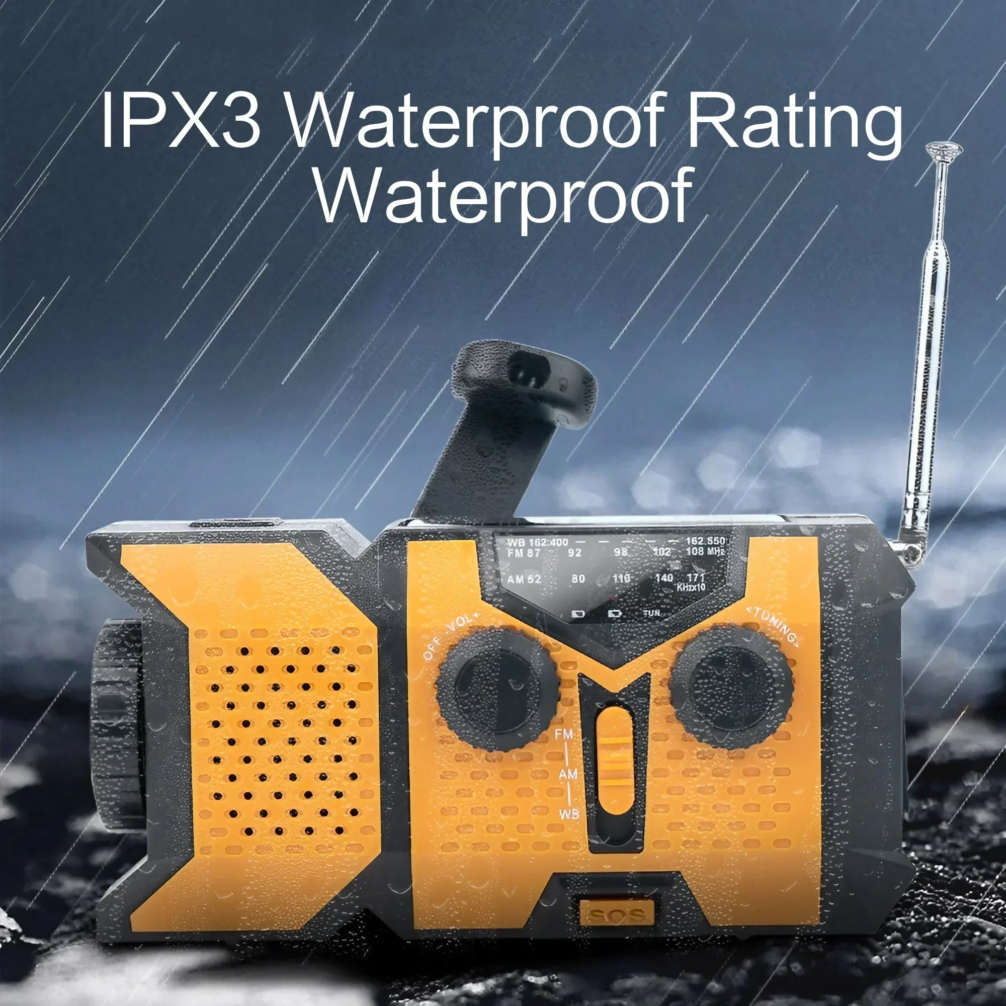 Emergency NOAA Weather Radio Solar Hand Crank AM FM Power Bank LED Flashlight - Image 3