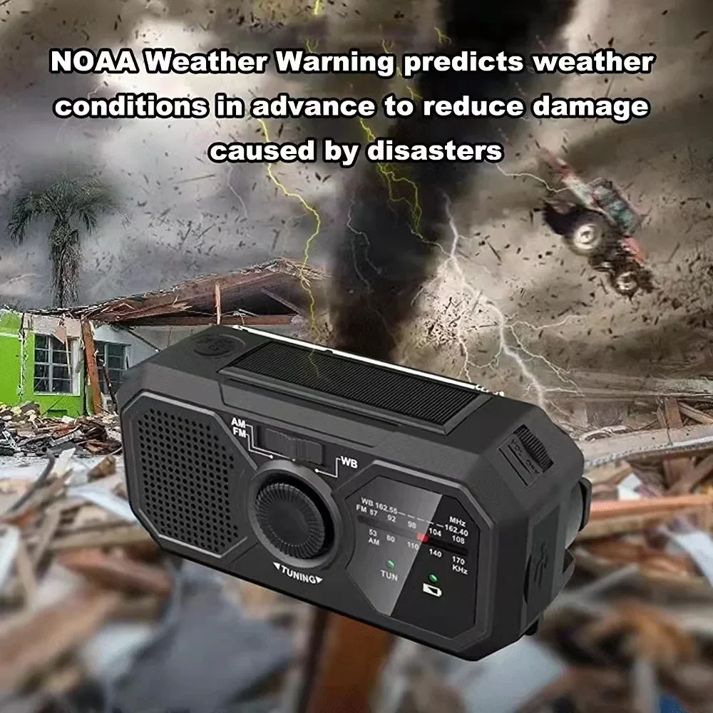 Emergency Solar Hand Crank Radio AM FM Power Bank USB Phone Charger - Image 2