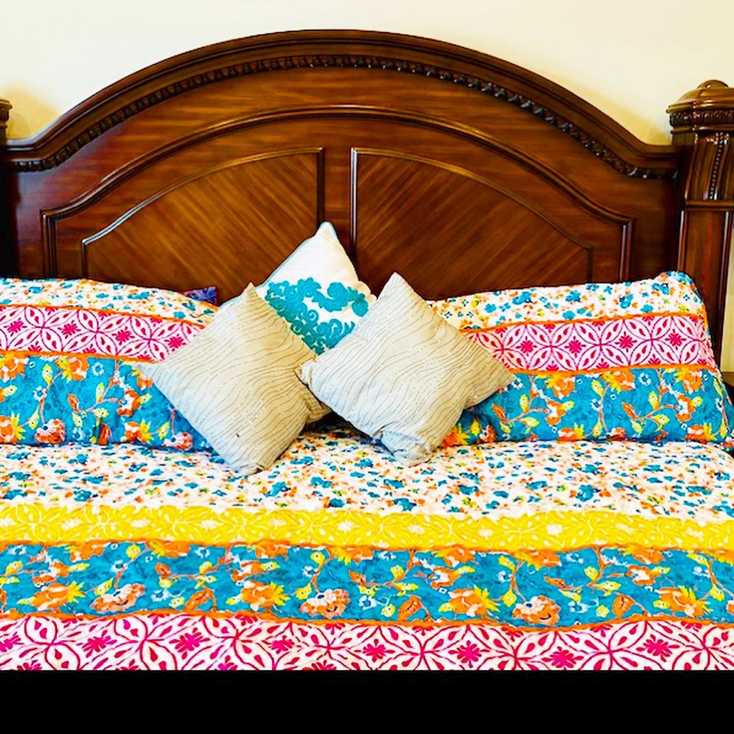 Emily Boho Stripe Reversible 3 Piece Quilt Set - Image 9