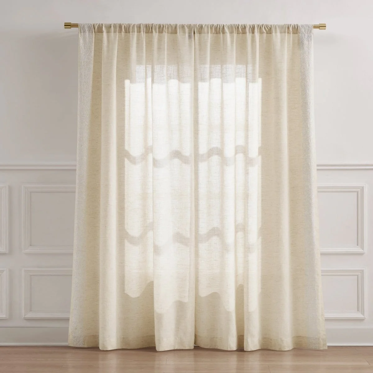 Emily Leaves Embroidered Window Curtain Panels - Image 5