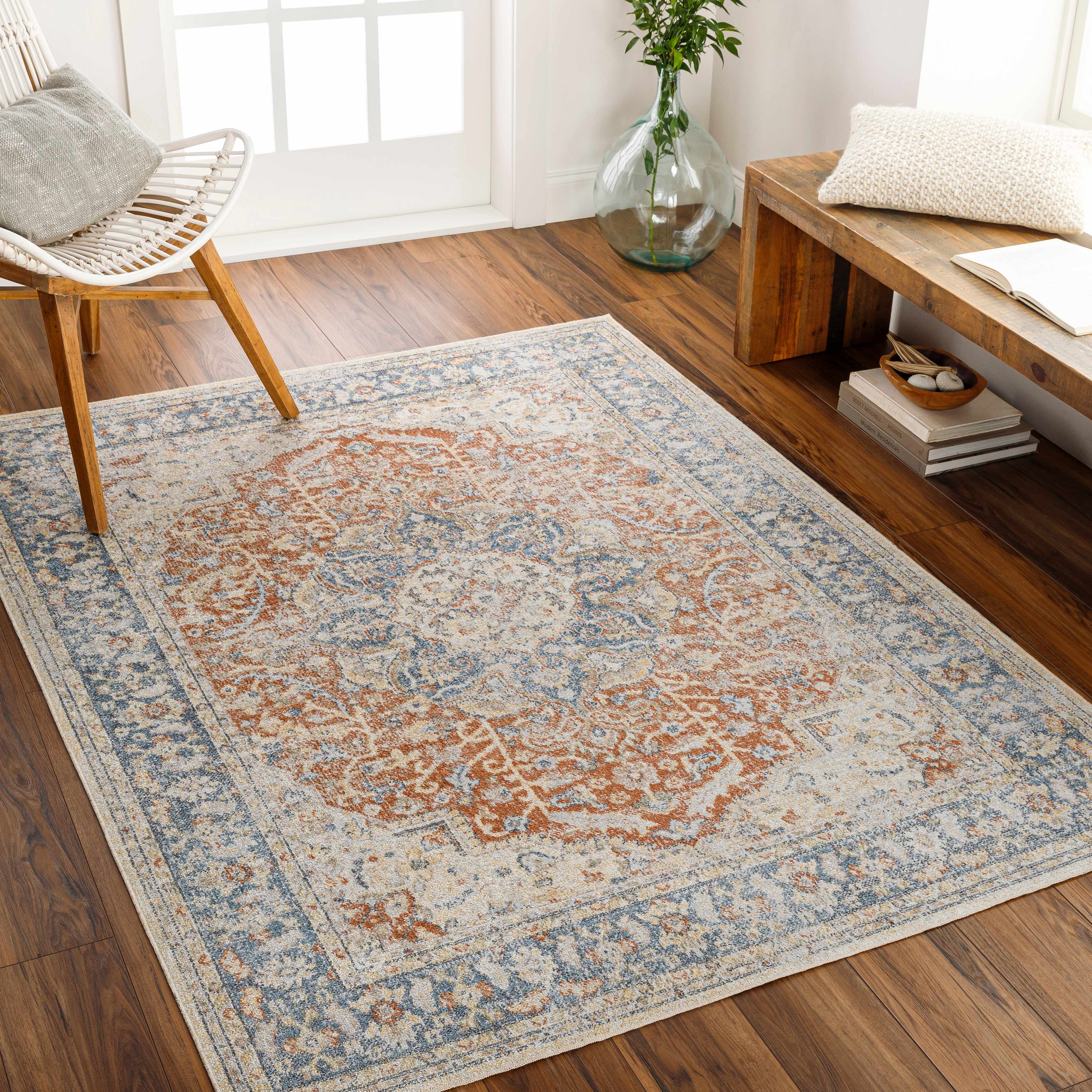Emke Rust Washable Area Rug - Clearance - Image 2
