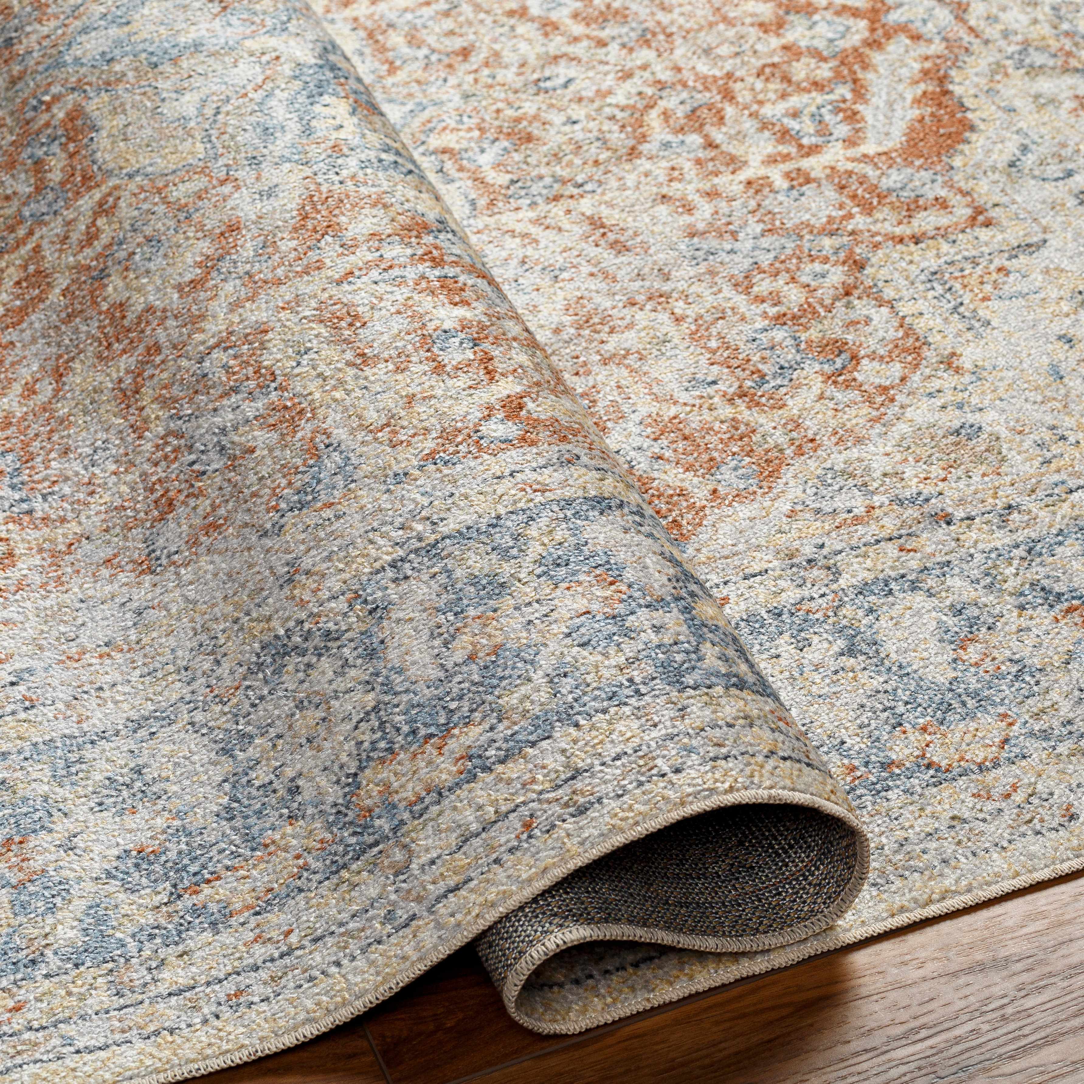 Emke Rust Washable Area Rug - Clearance - Image 5