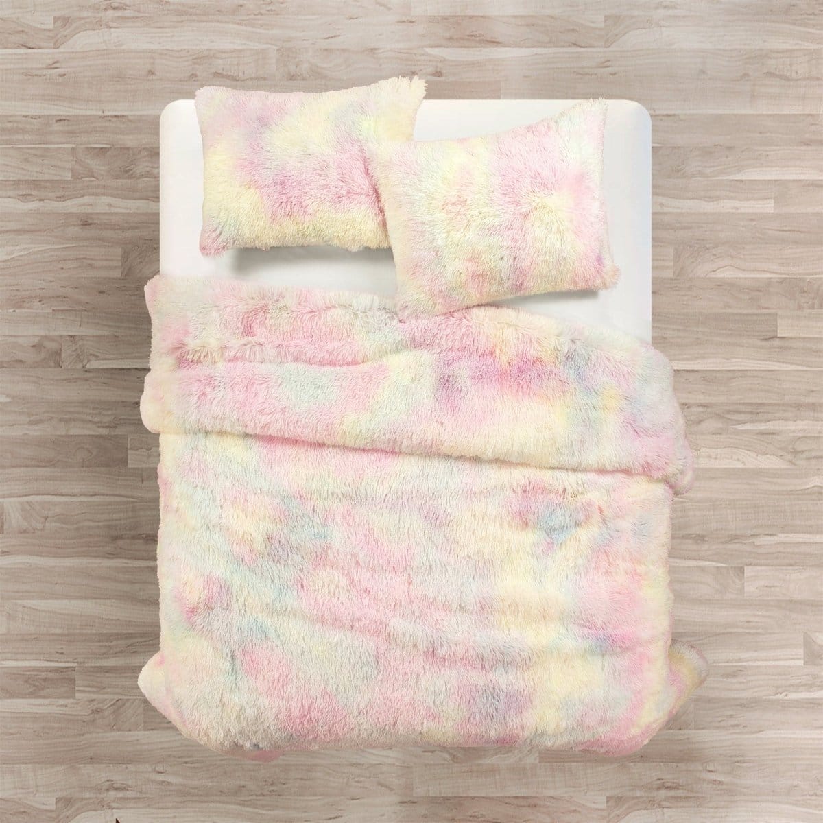 Emma Cozy Ultra Soft Rainbow Faux Fur Comforter Set - Image 2