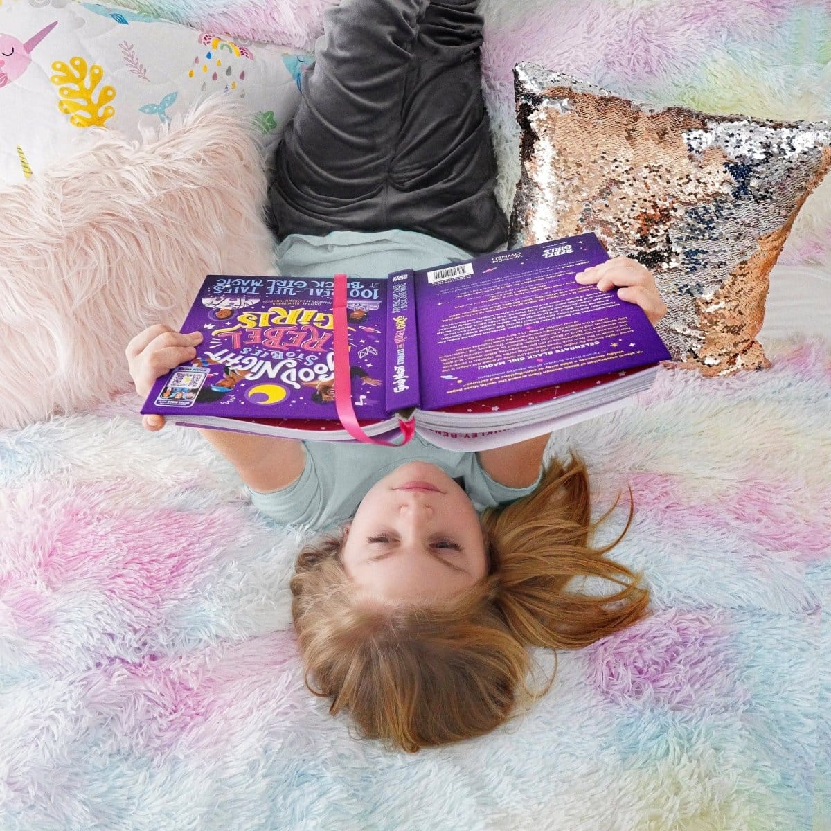 Emma Cozy Ultra Soft Rainbow Faux Fur Comforter Set - Image 9