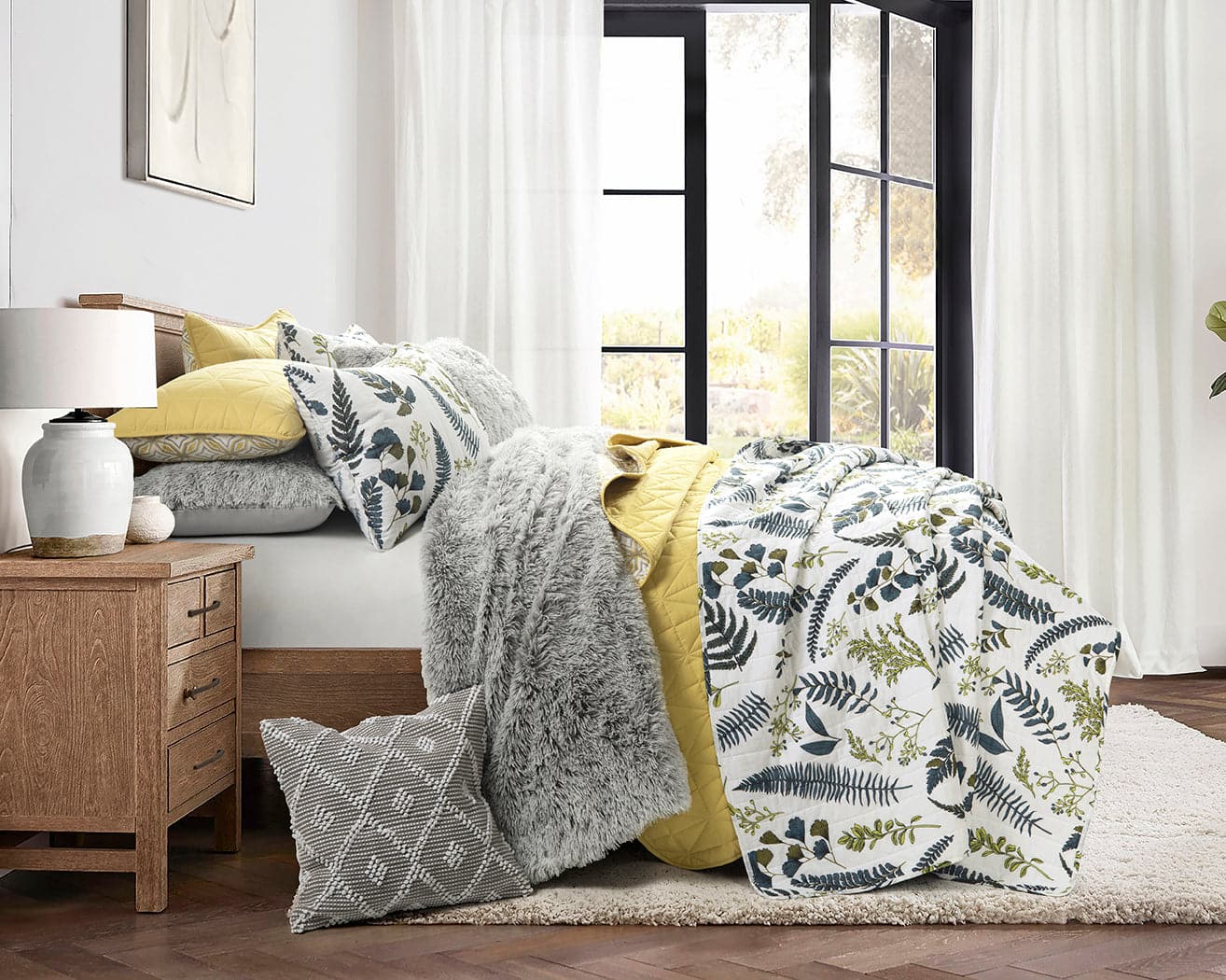 Emma Cozy Ultra Soft Two Tone Faux Fur Comforter Set - Image 8